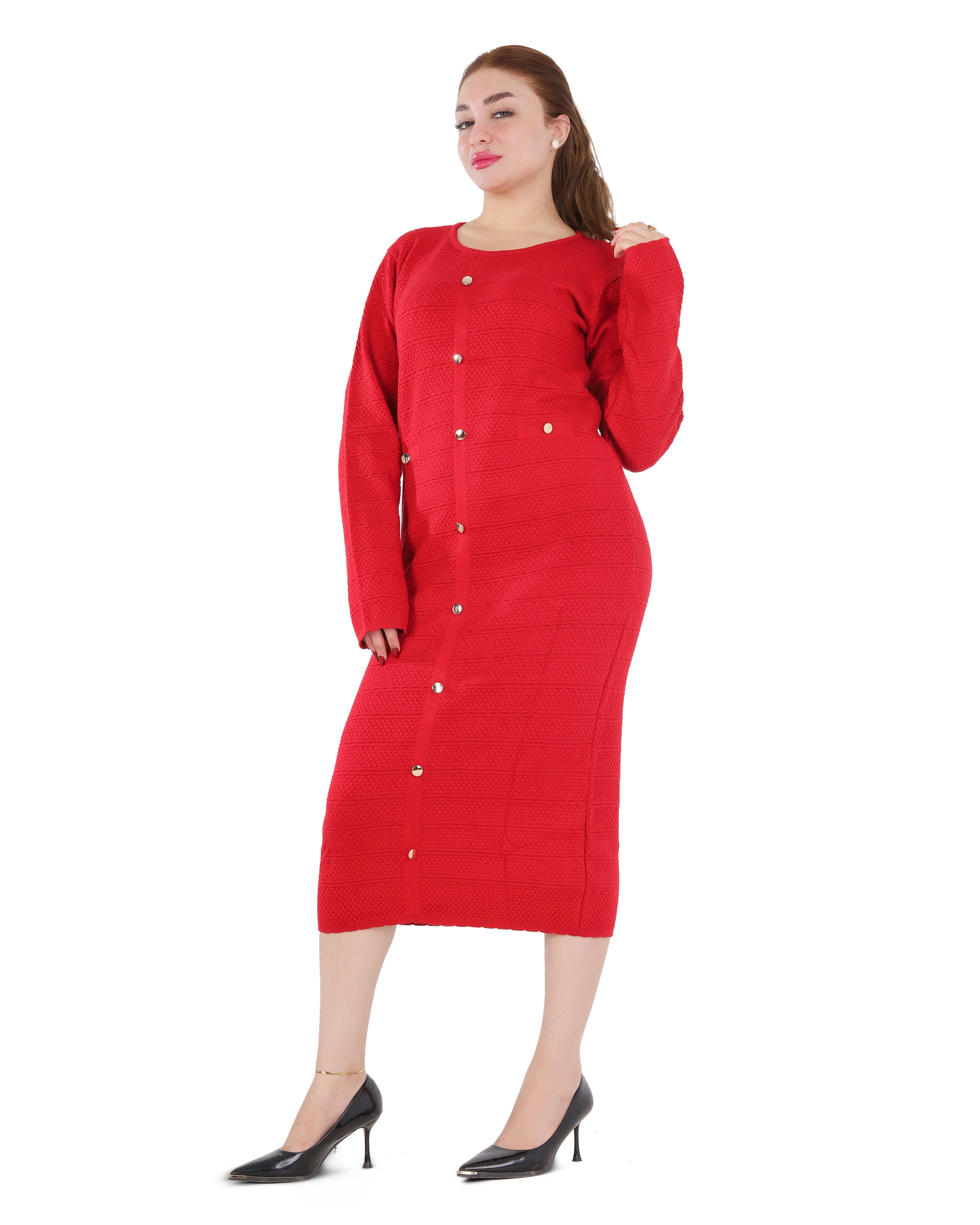Midi Button-Detail Dress 2135/061