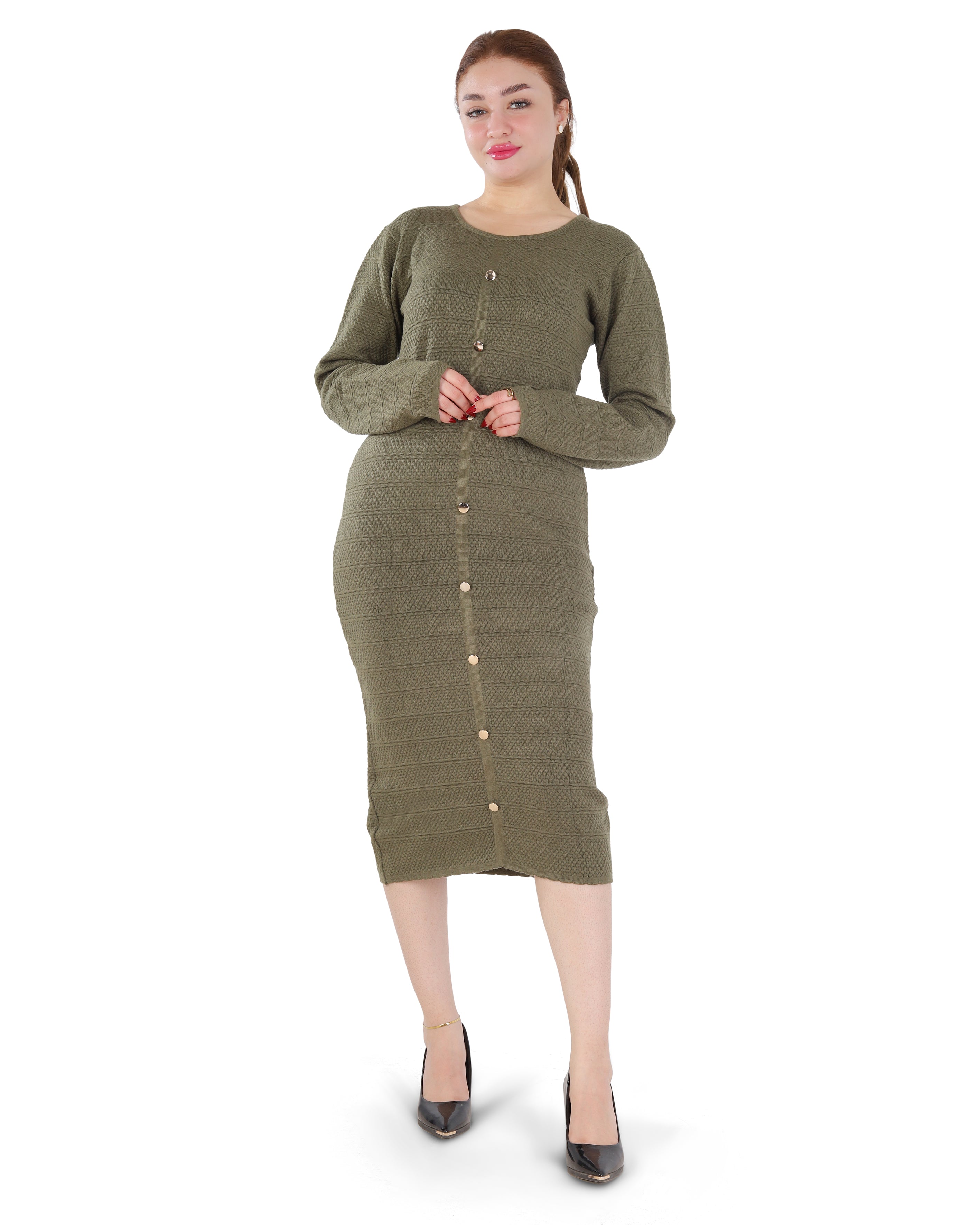 Midi Button-Detail Dress 2135/061
