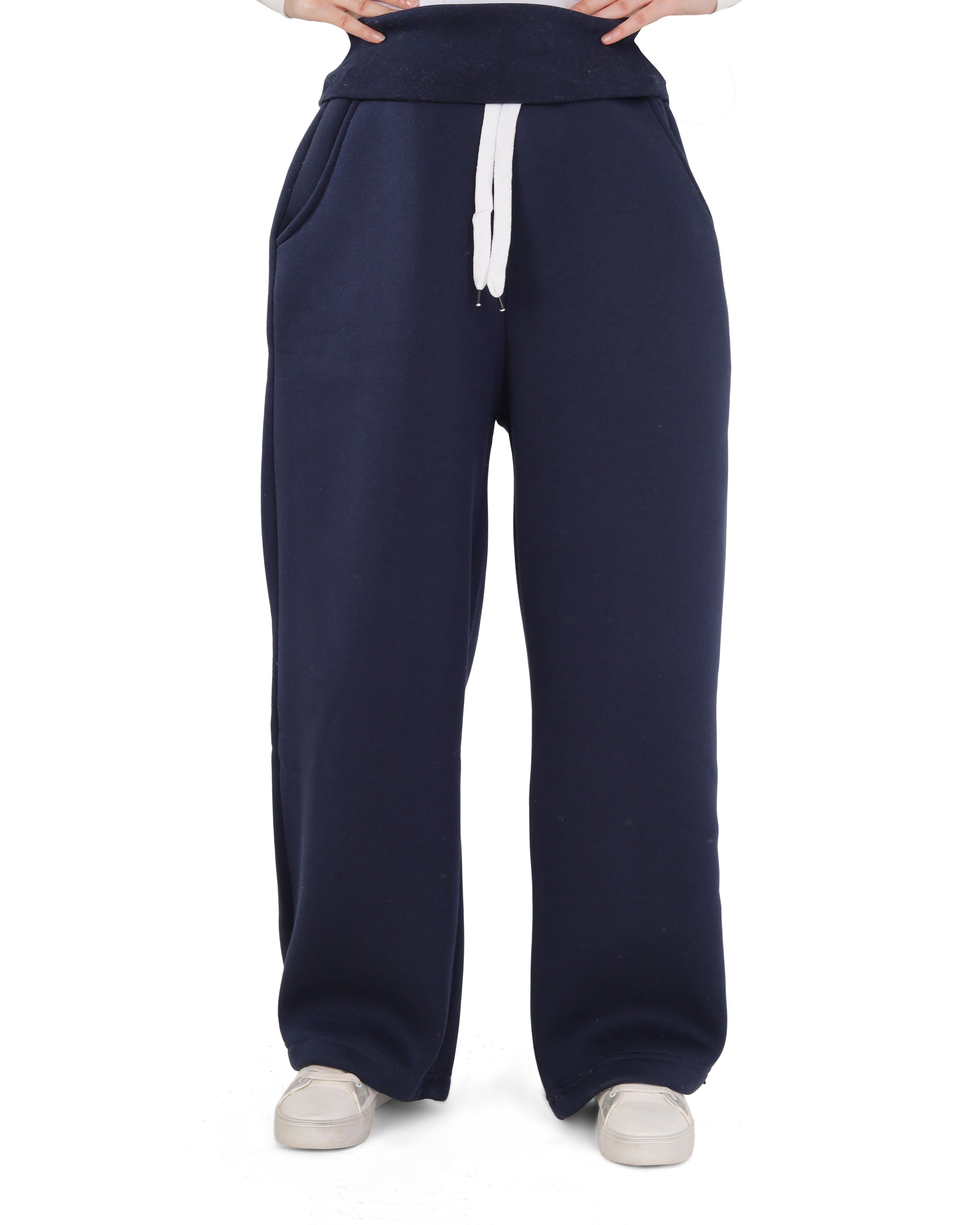 Trendy Melton Wide-Leg Sweatpants 2204110