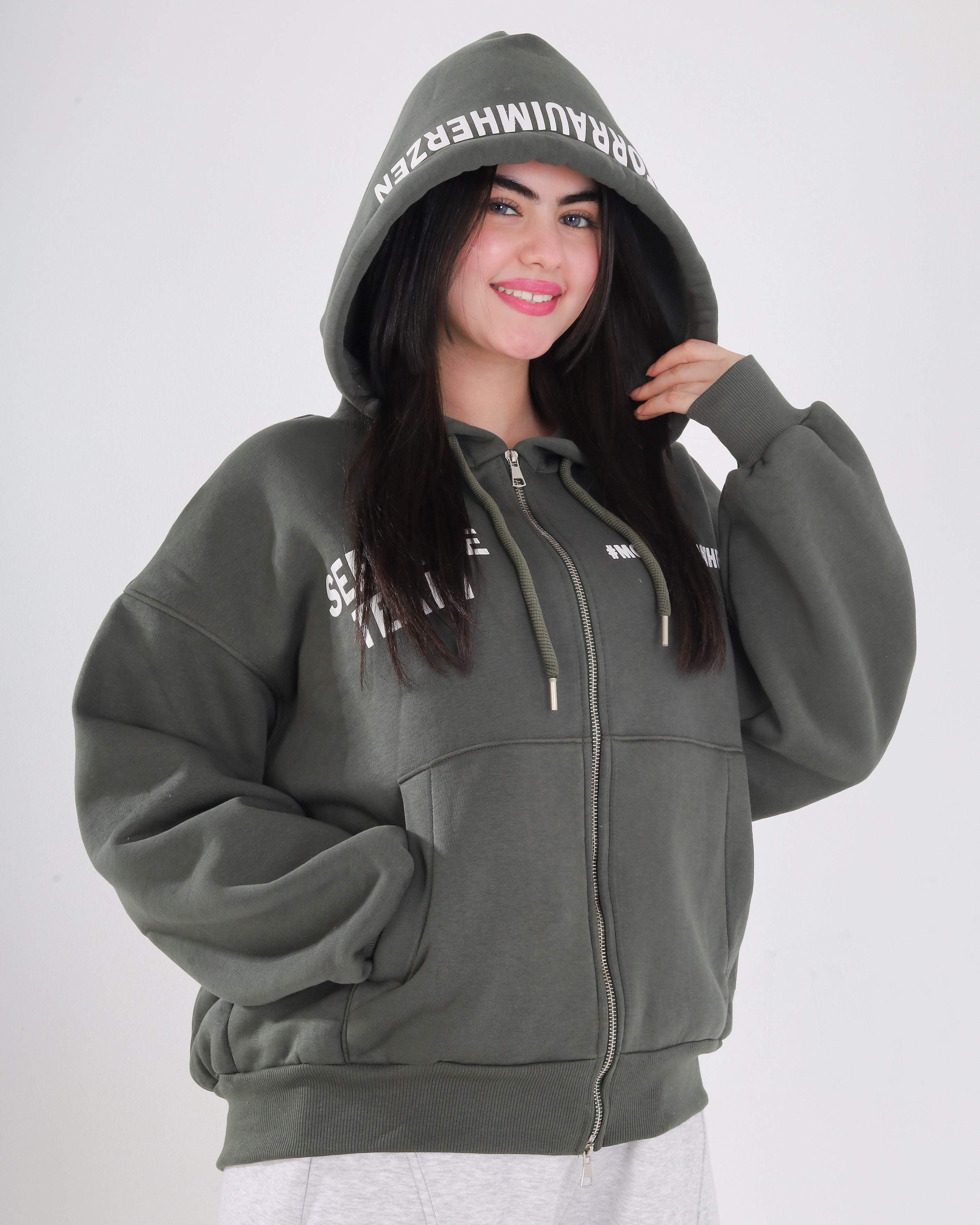 Oversized Zip-Up Hoodie 2188W520