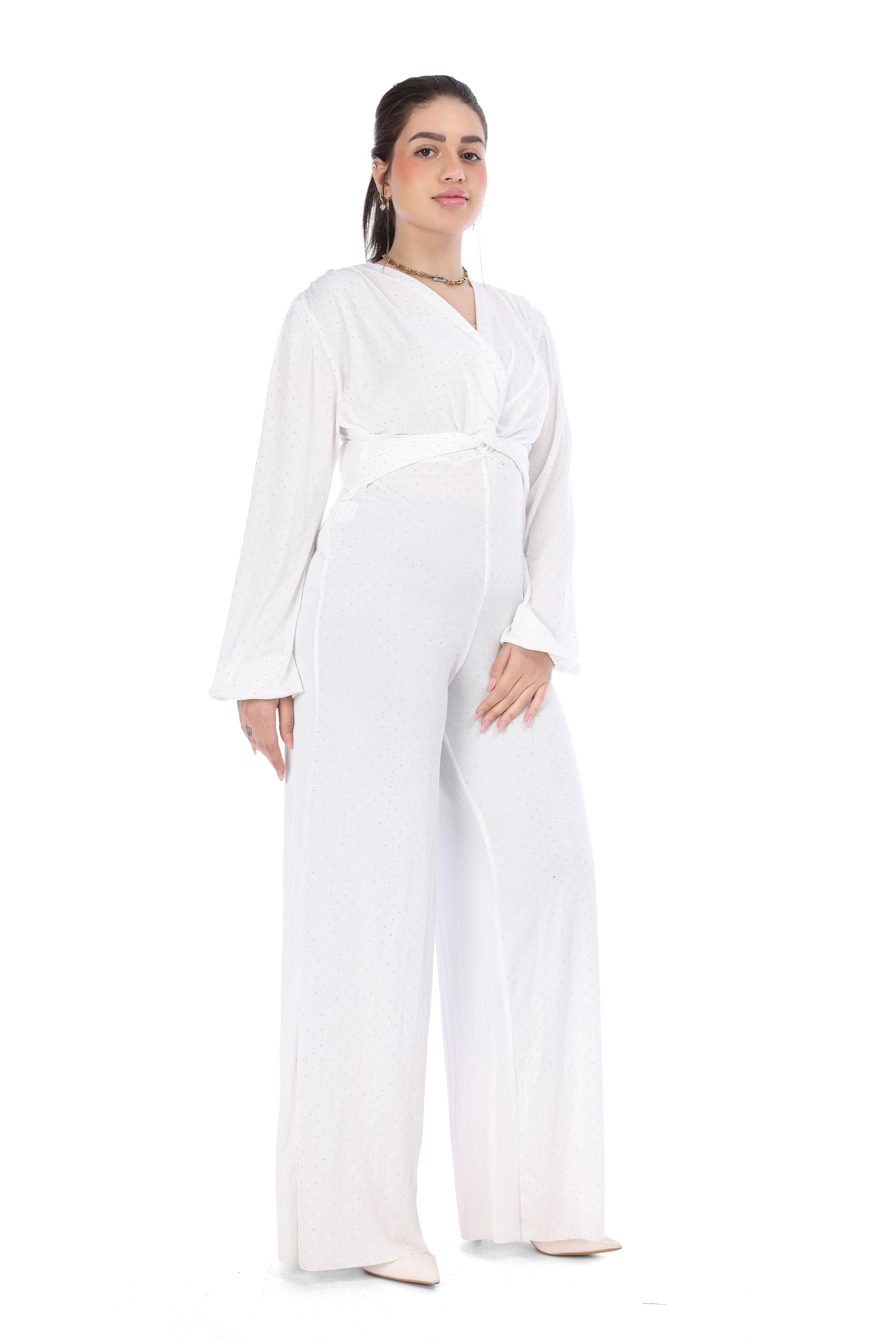 Polka Dot Wide-Leg Jumpsuit s1501622