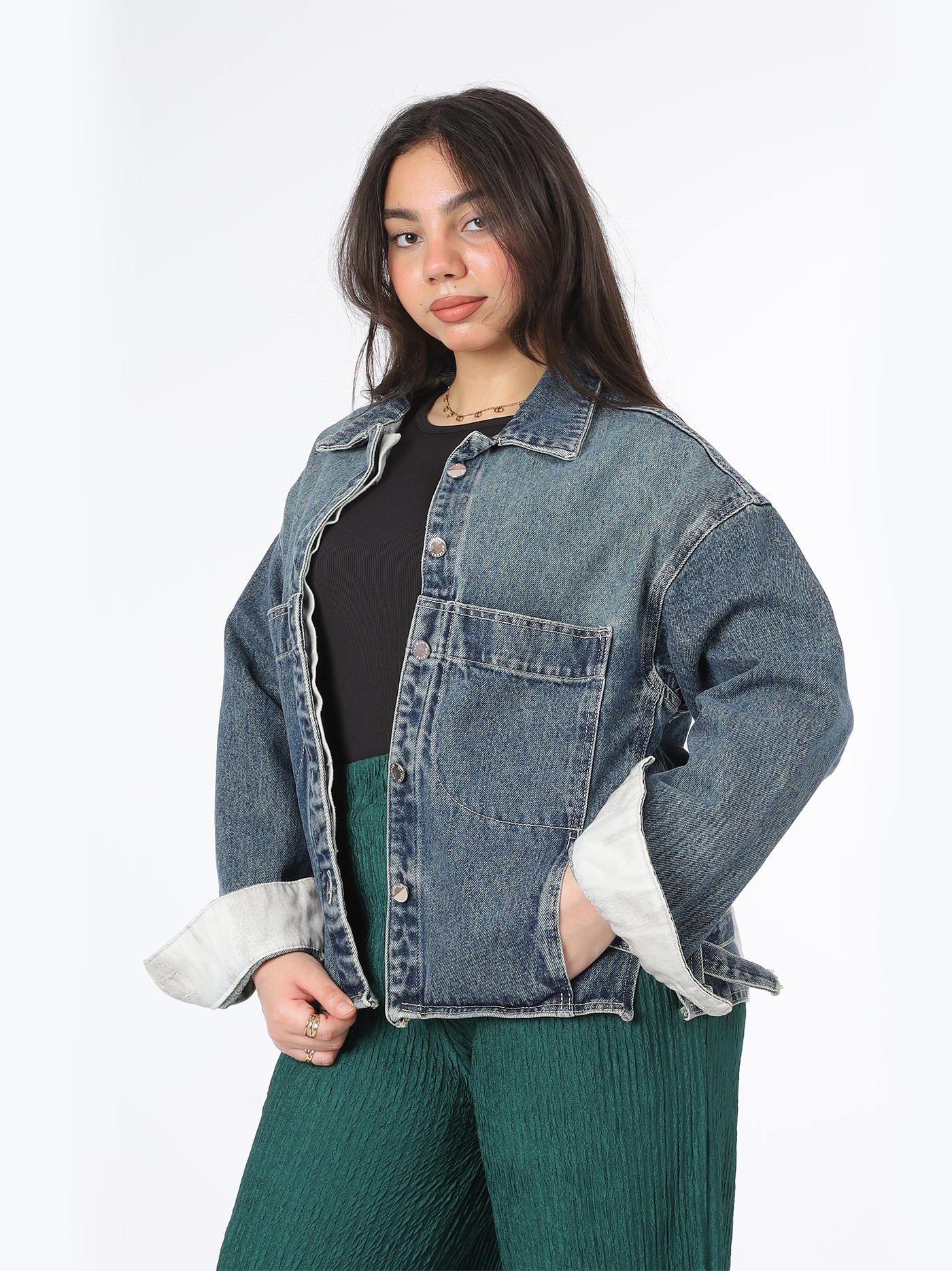 Denim Jacket with Front Buttons 20681530