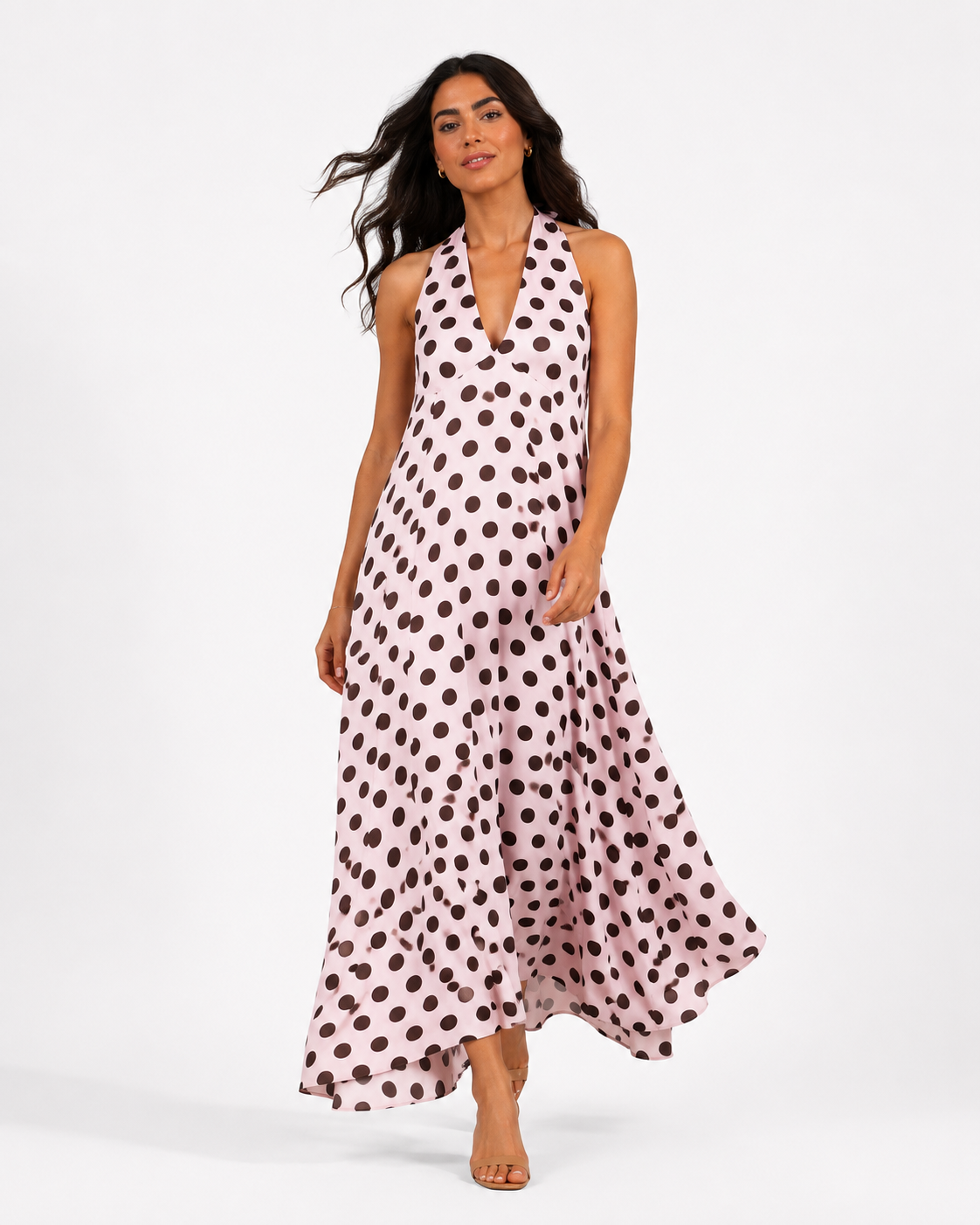 Sleeveless Polka Dot Dress 209210142