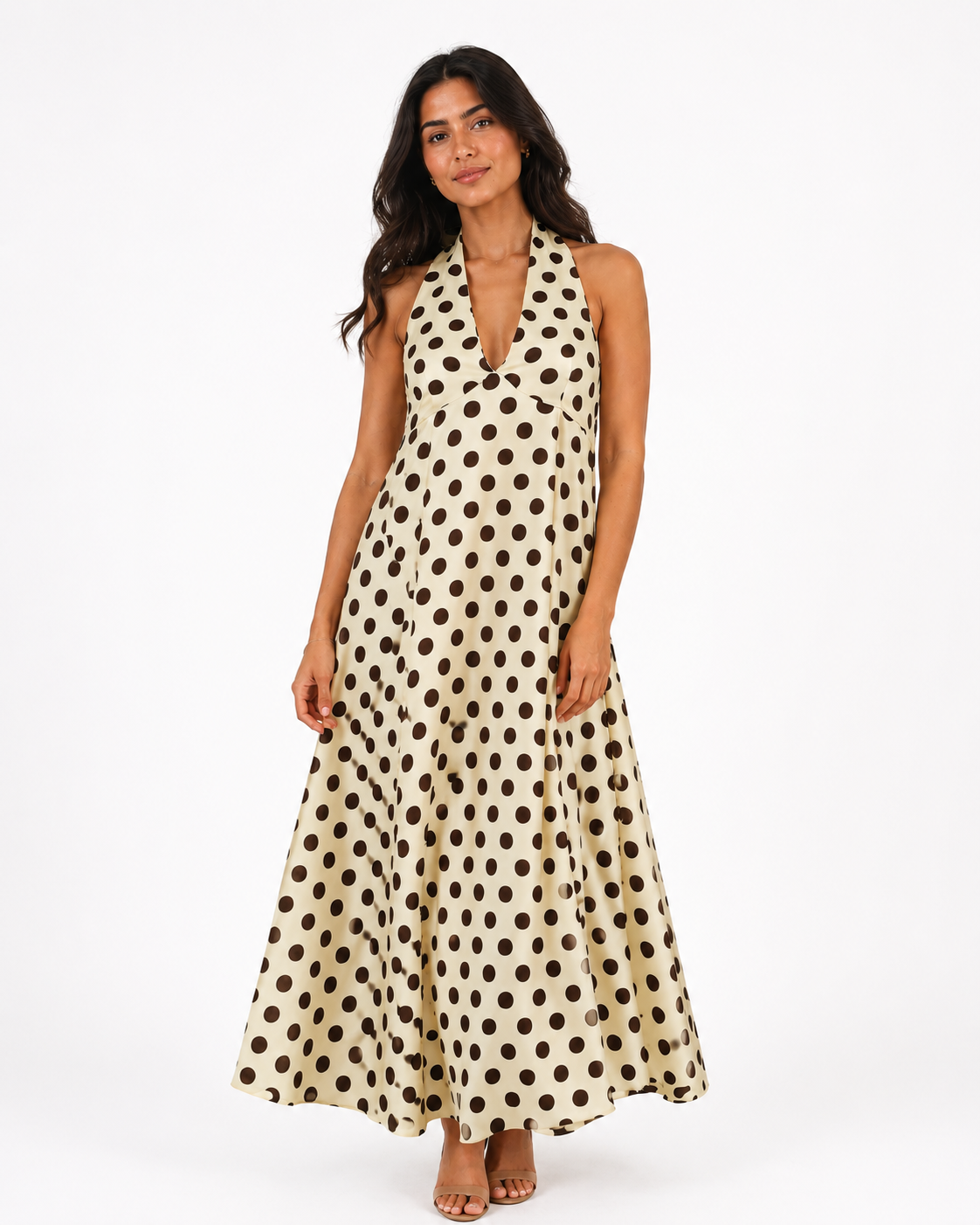 Sleeveless Polka Dot Dress 209210142