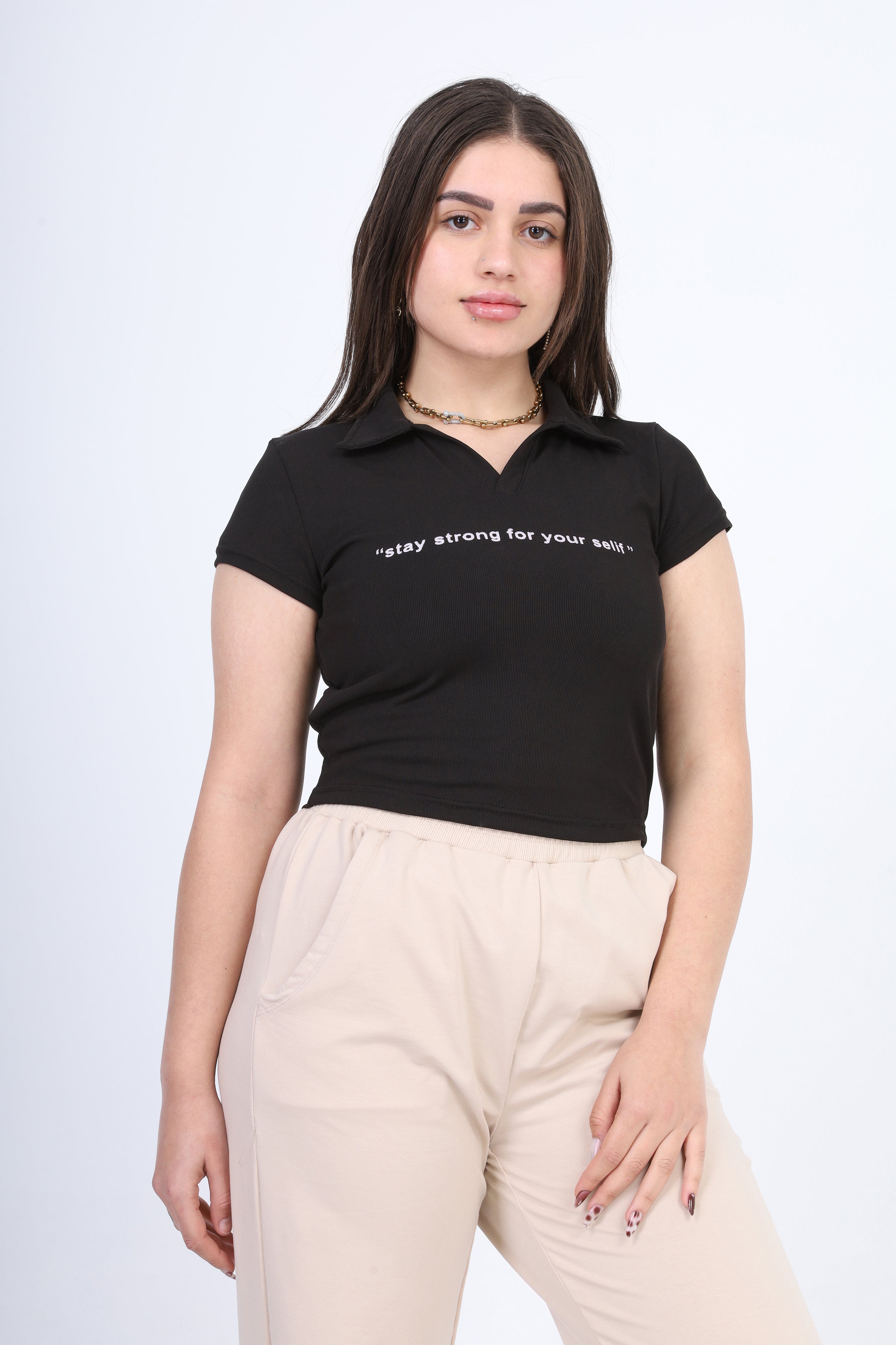 Cropped Half Sleeve T-Shirt s15013101