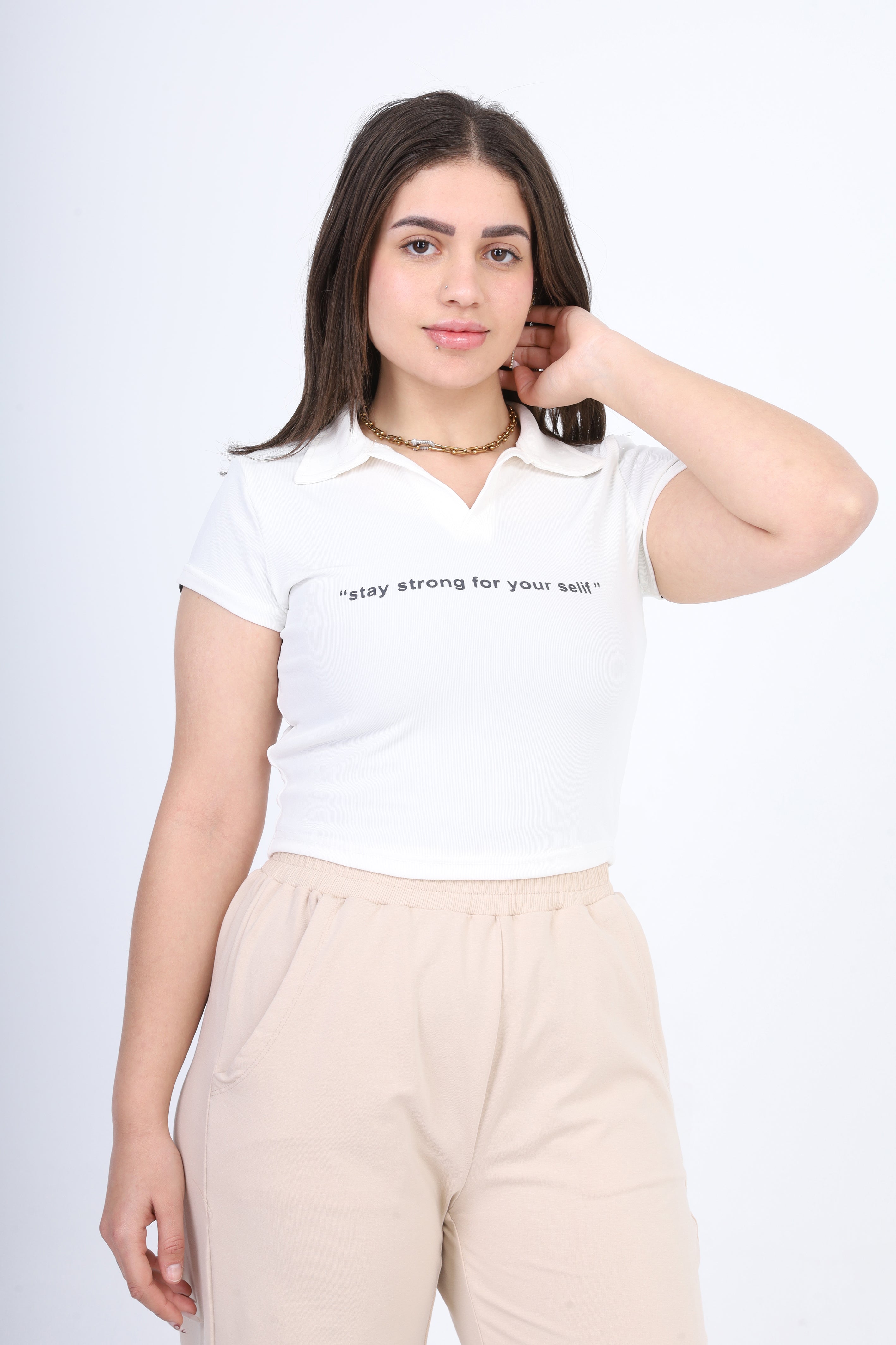 Cropped Half Sleeve T-Shirt s15013101