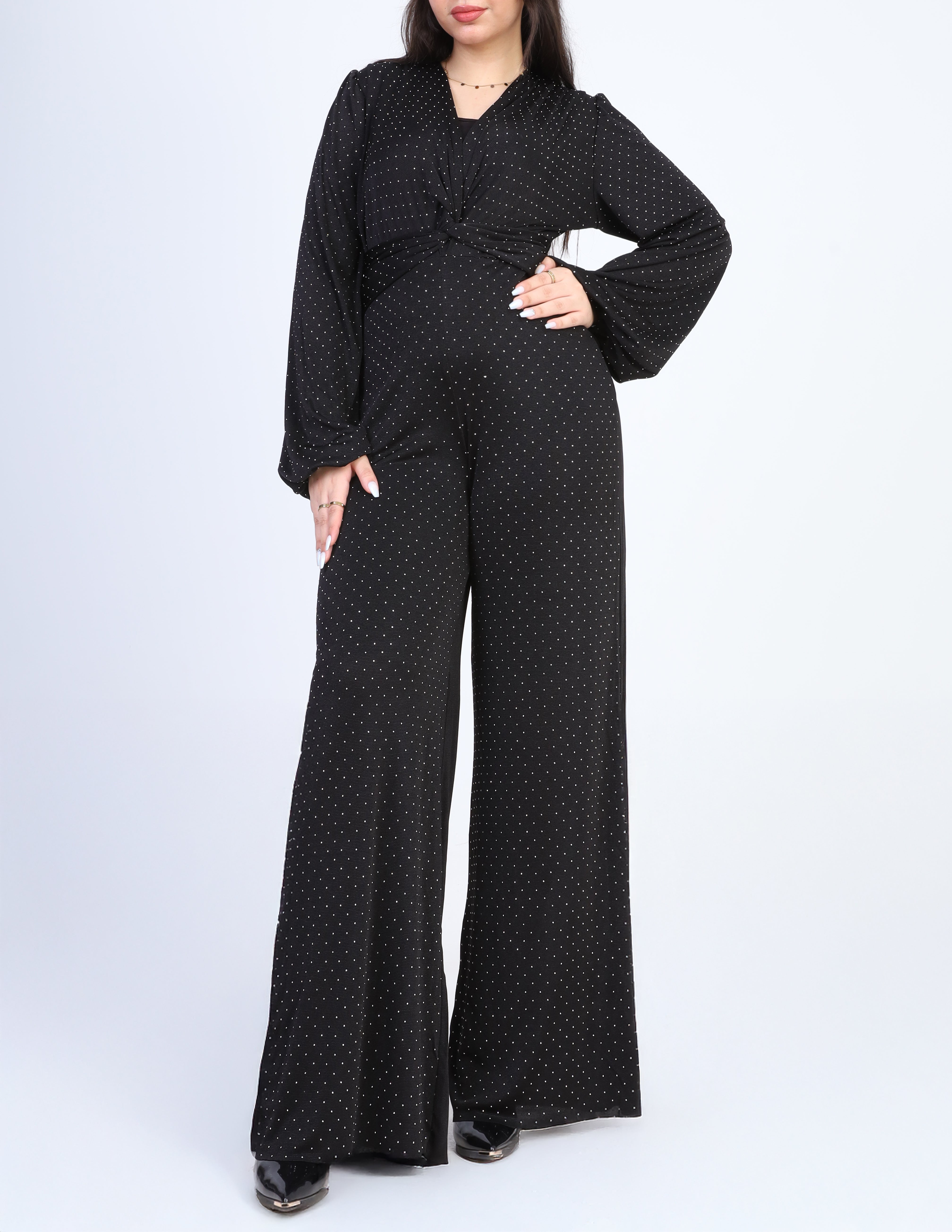 Polka Dot Wide-Leg Jumpsuit s1501622