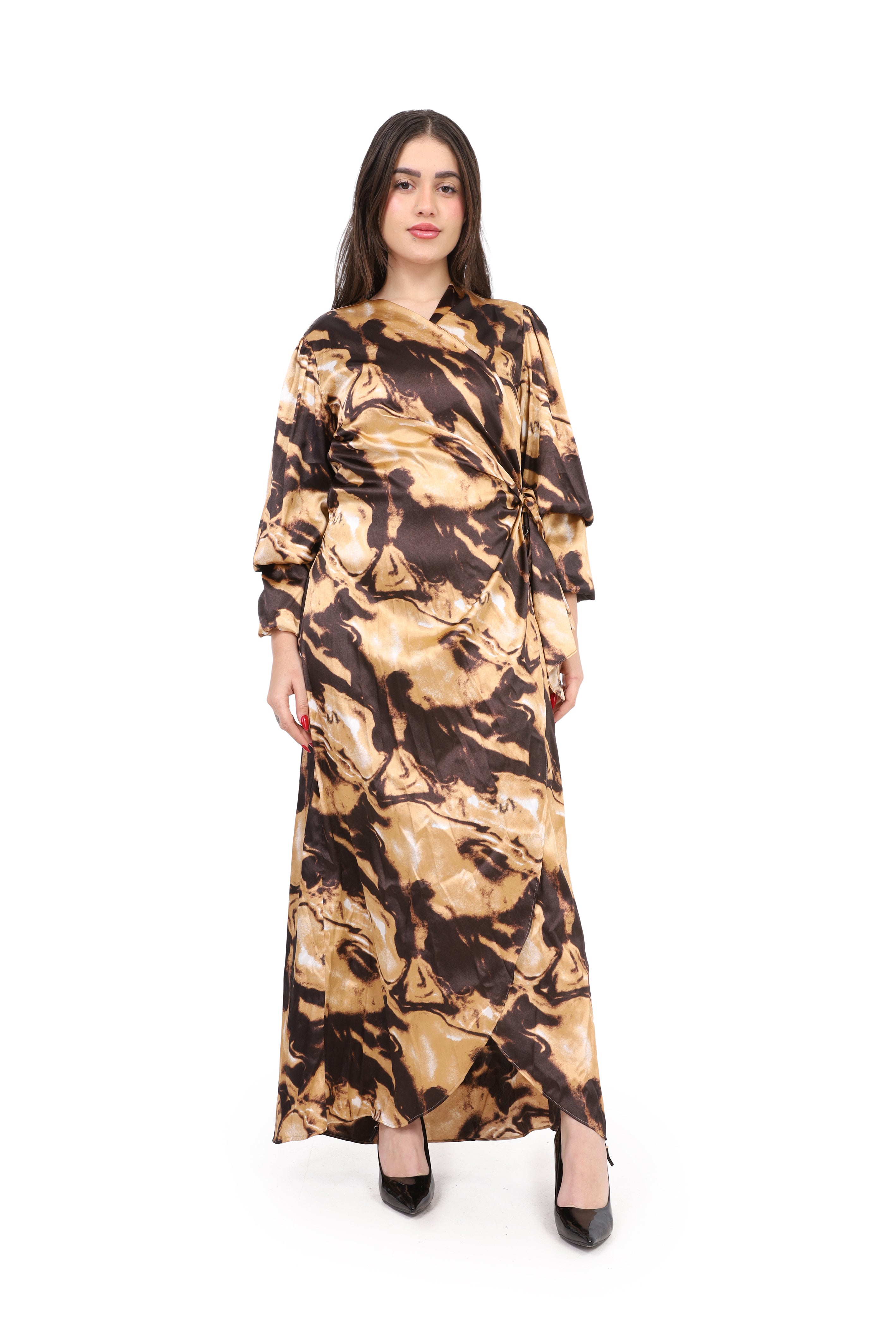 Marble Print Satin Dress s1502376/3
