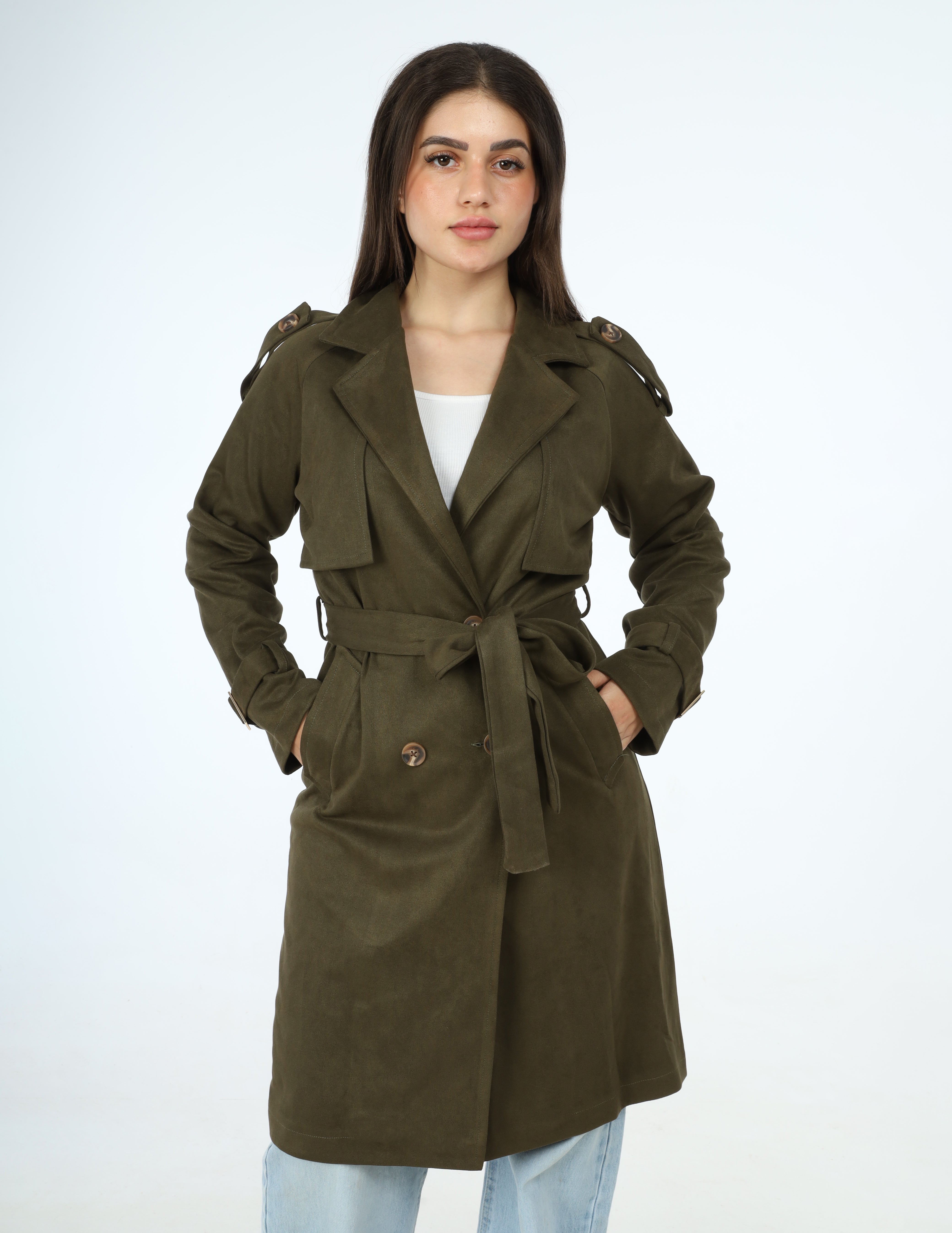 Classic Suede Coat w11456023
