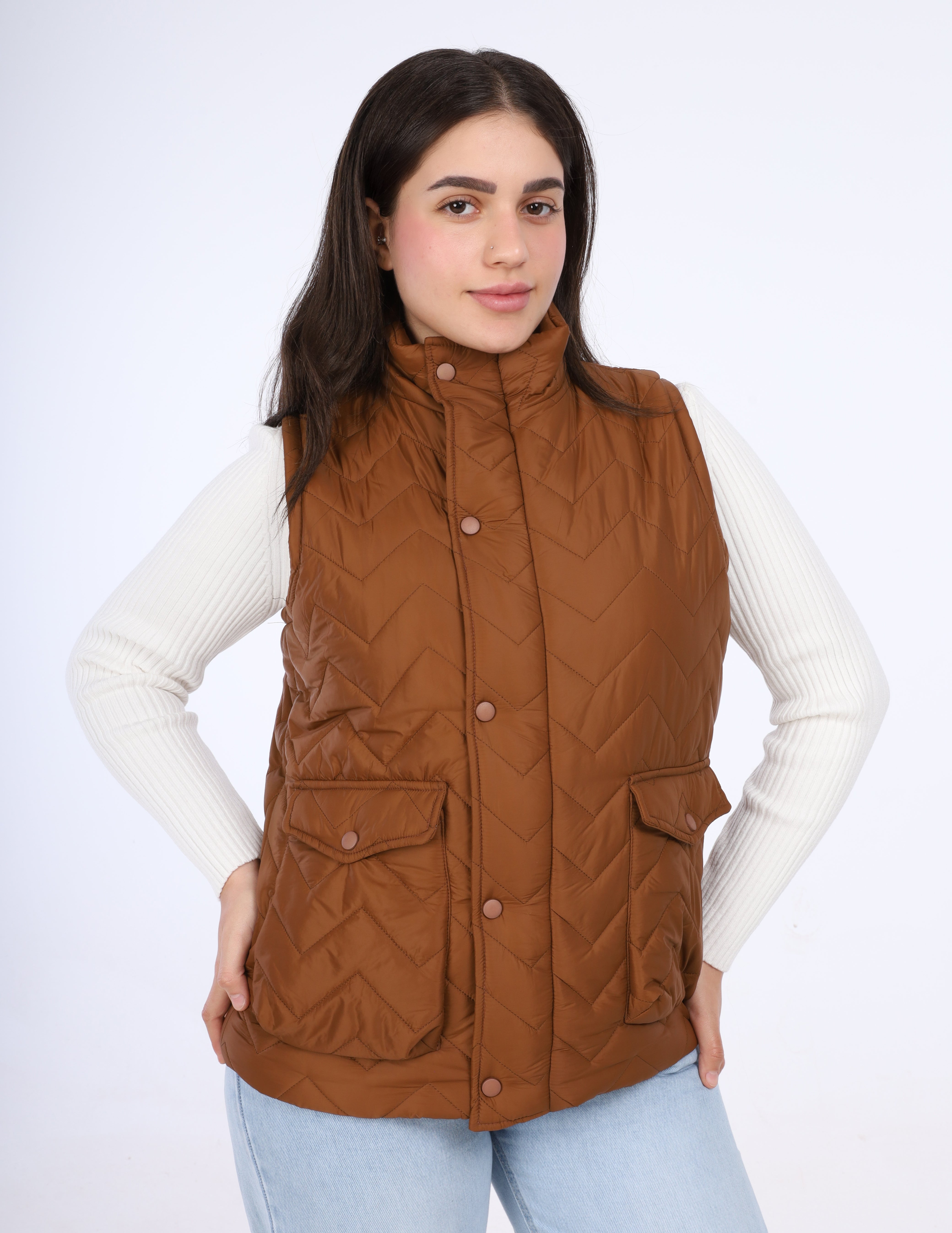 Quilted Sleeveless Vest w11464018