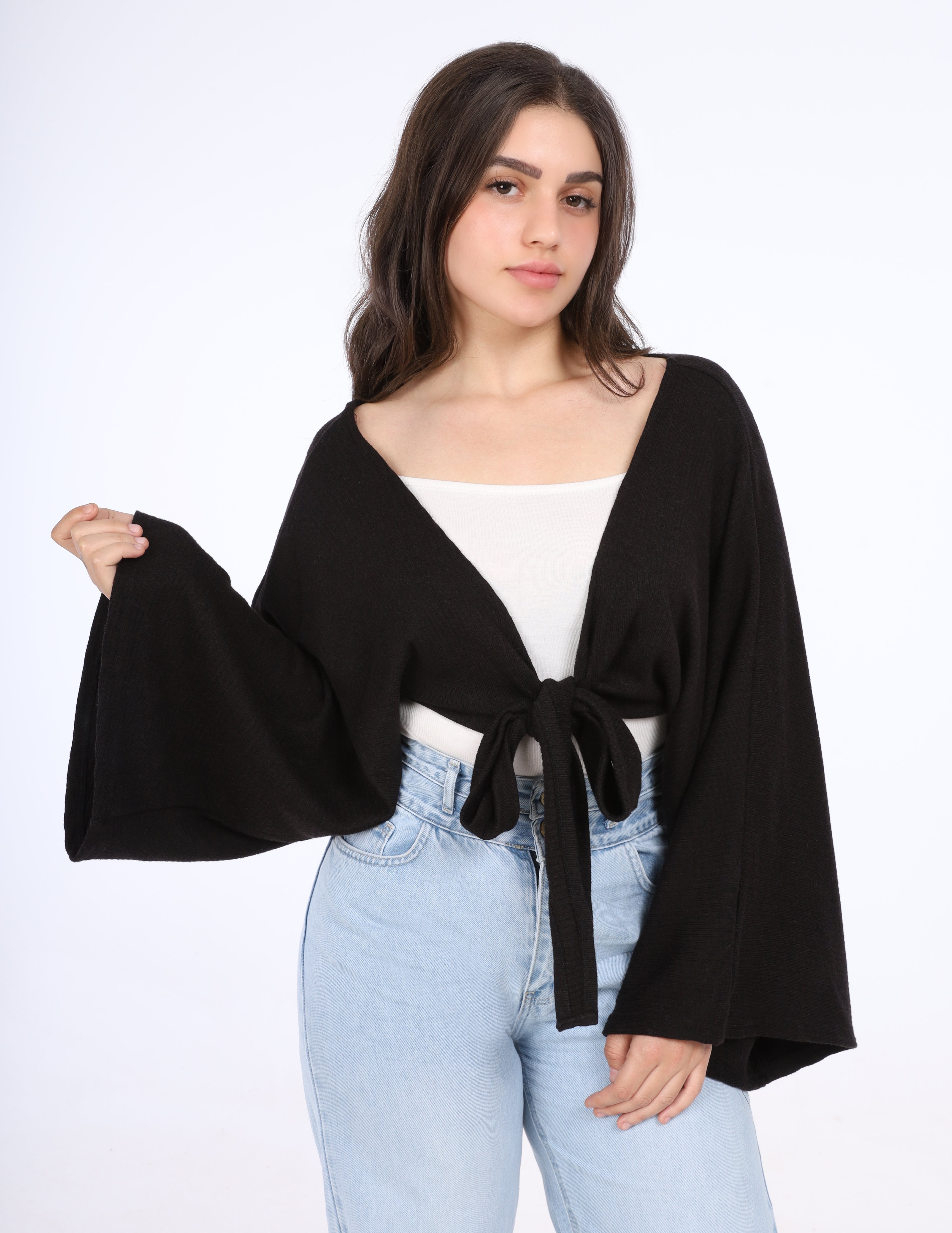 Tie-Front Cropped Cardigan w114730012