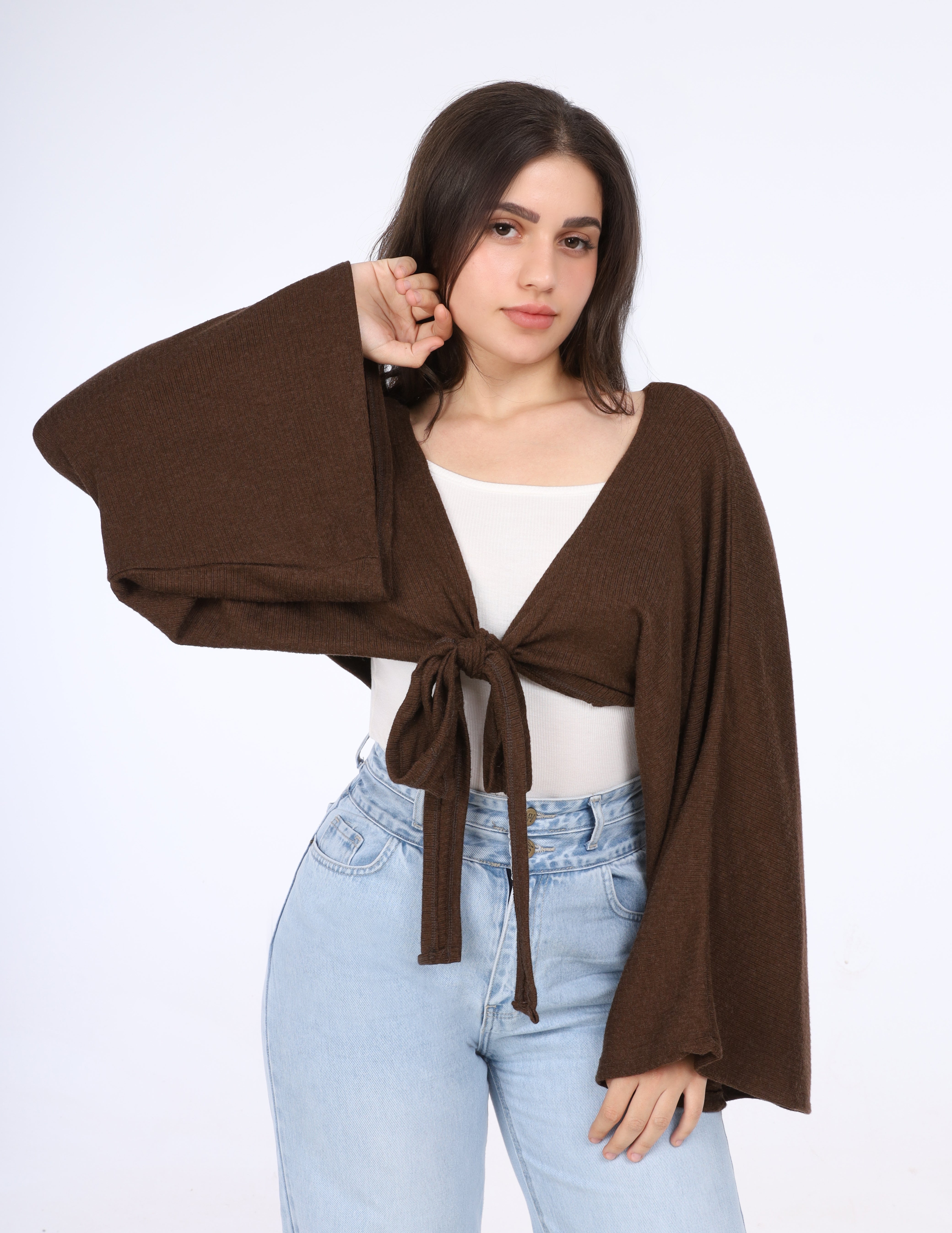 Tie-Front Cropped Cardigan w114730012