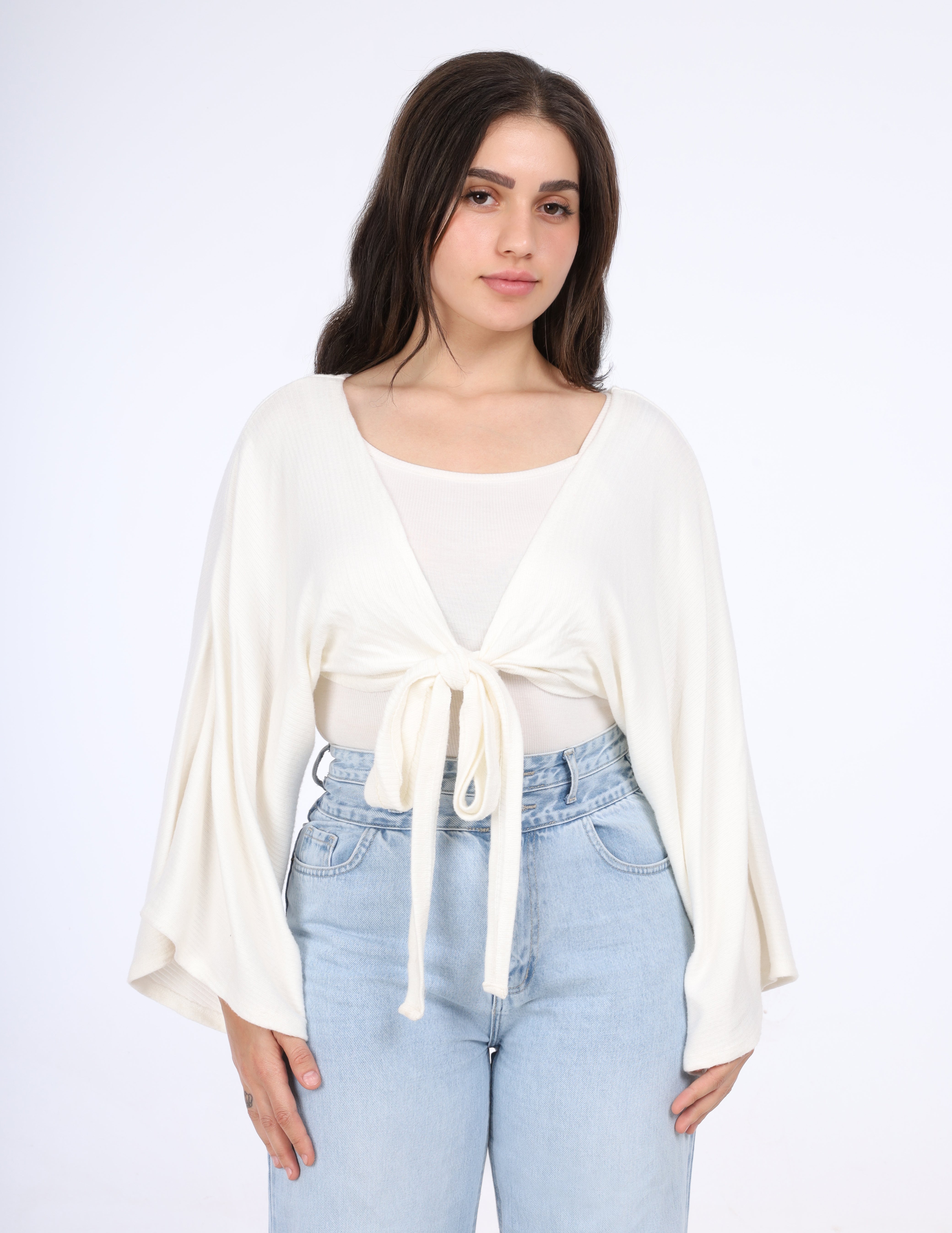 Tie-Front Cropped Cardigan w114730012