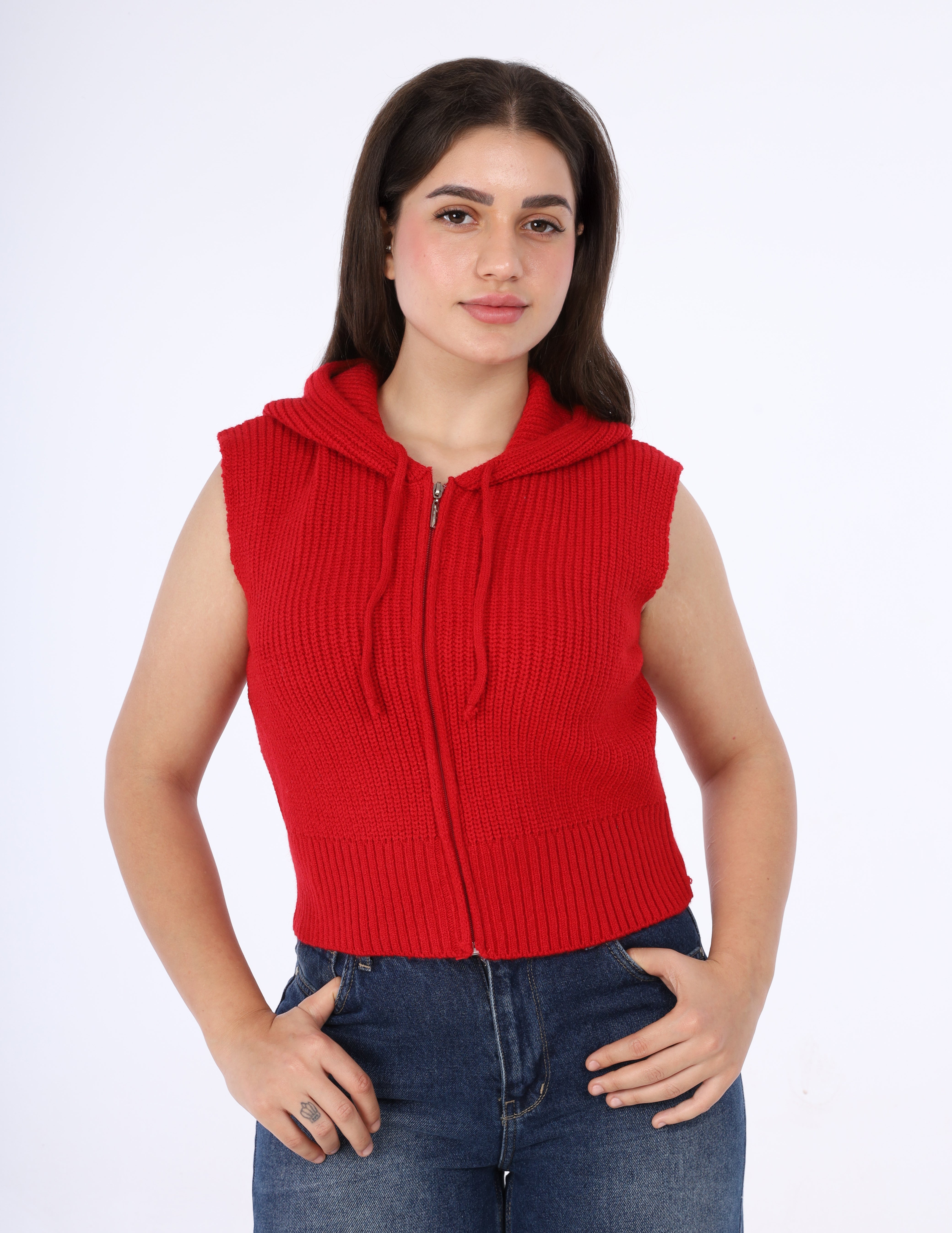 Hooded Knit Sweater w16252609