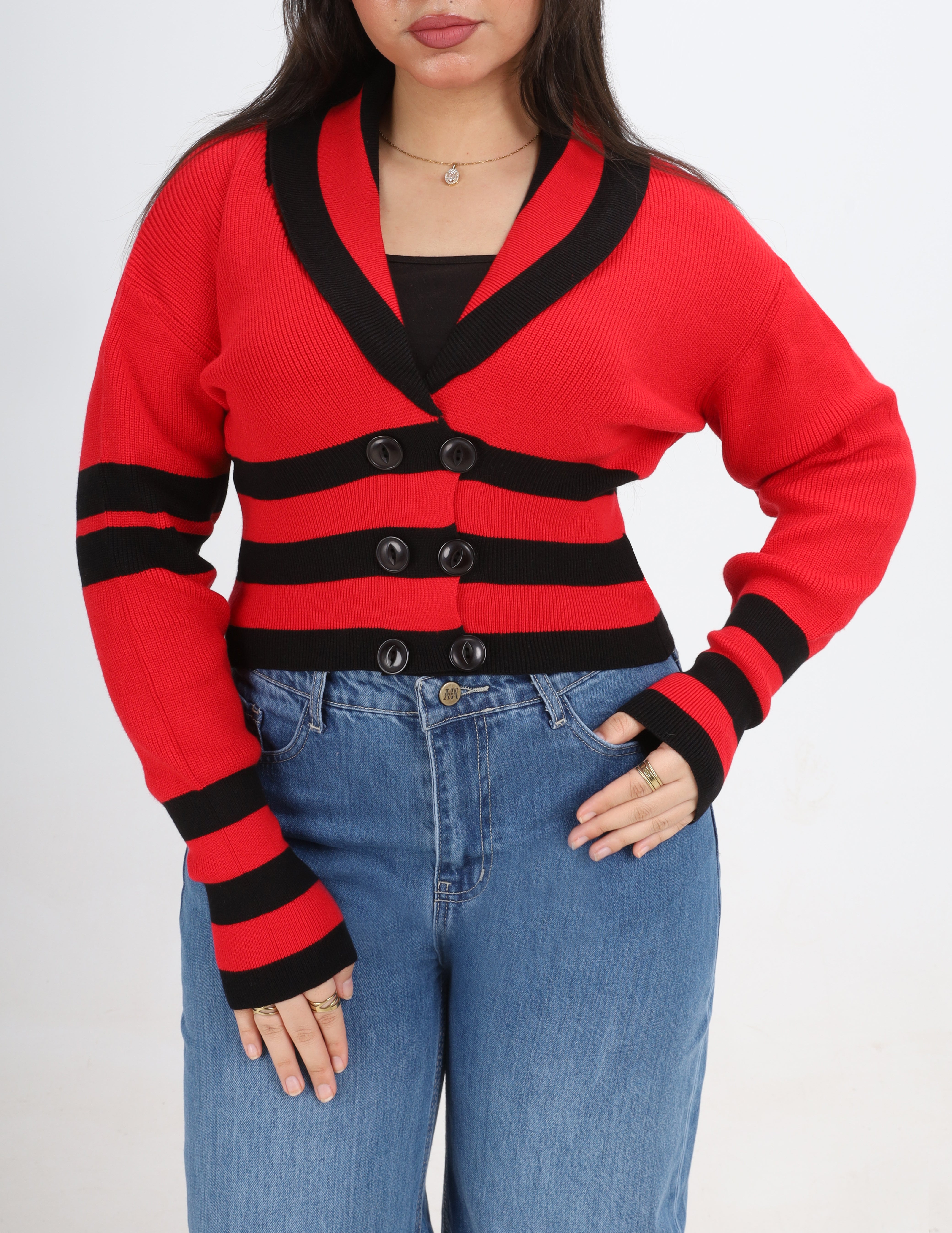 Buttoned Collar Knit Pullover w16252667