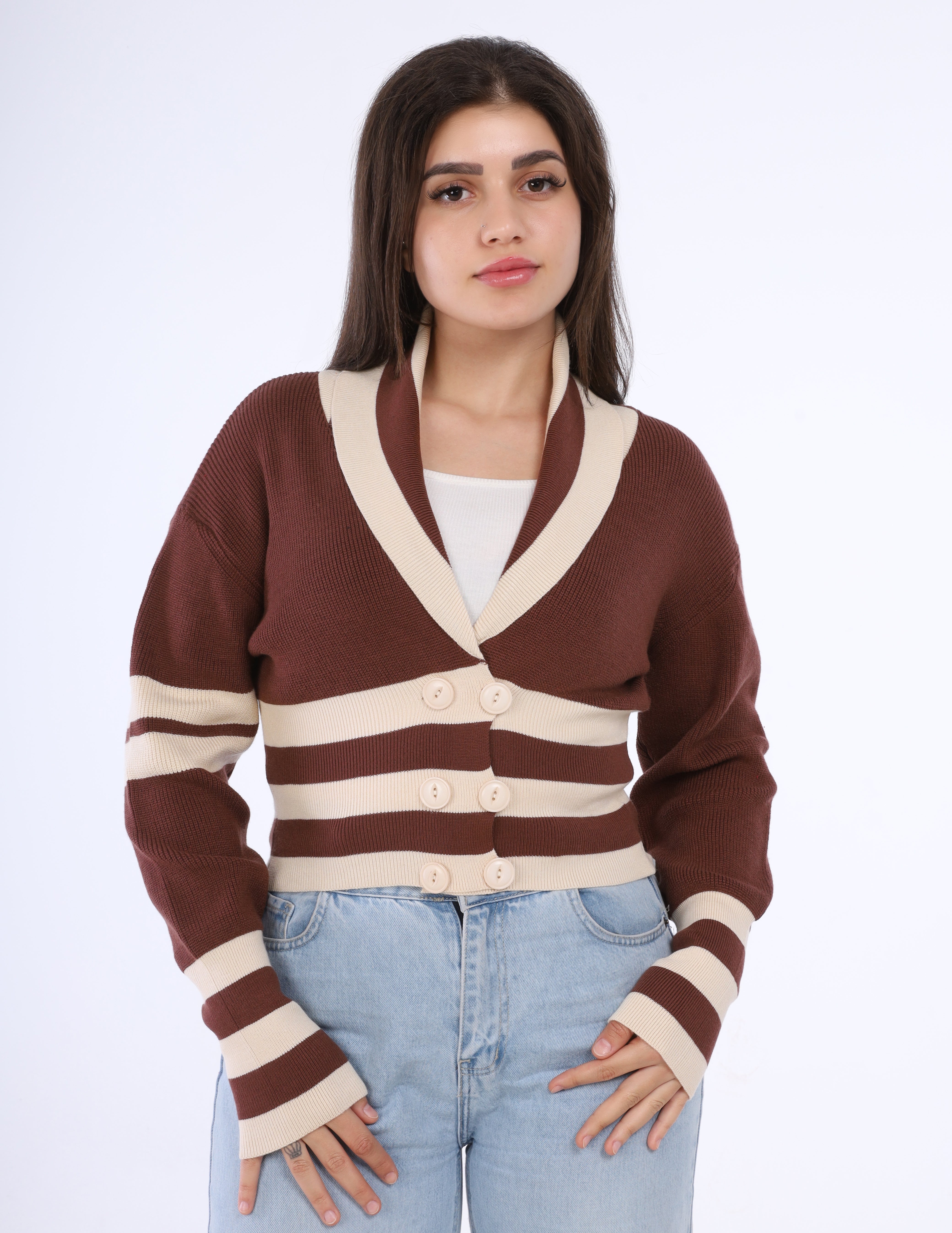 Buttoned Collar Knit Pullover w16252667