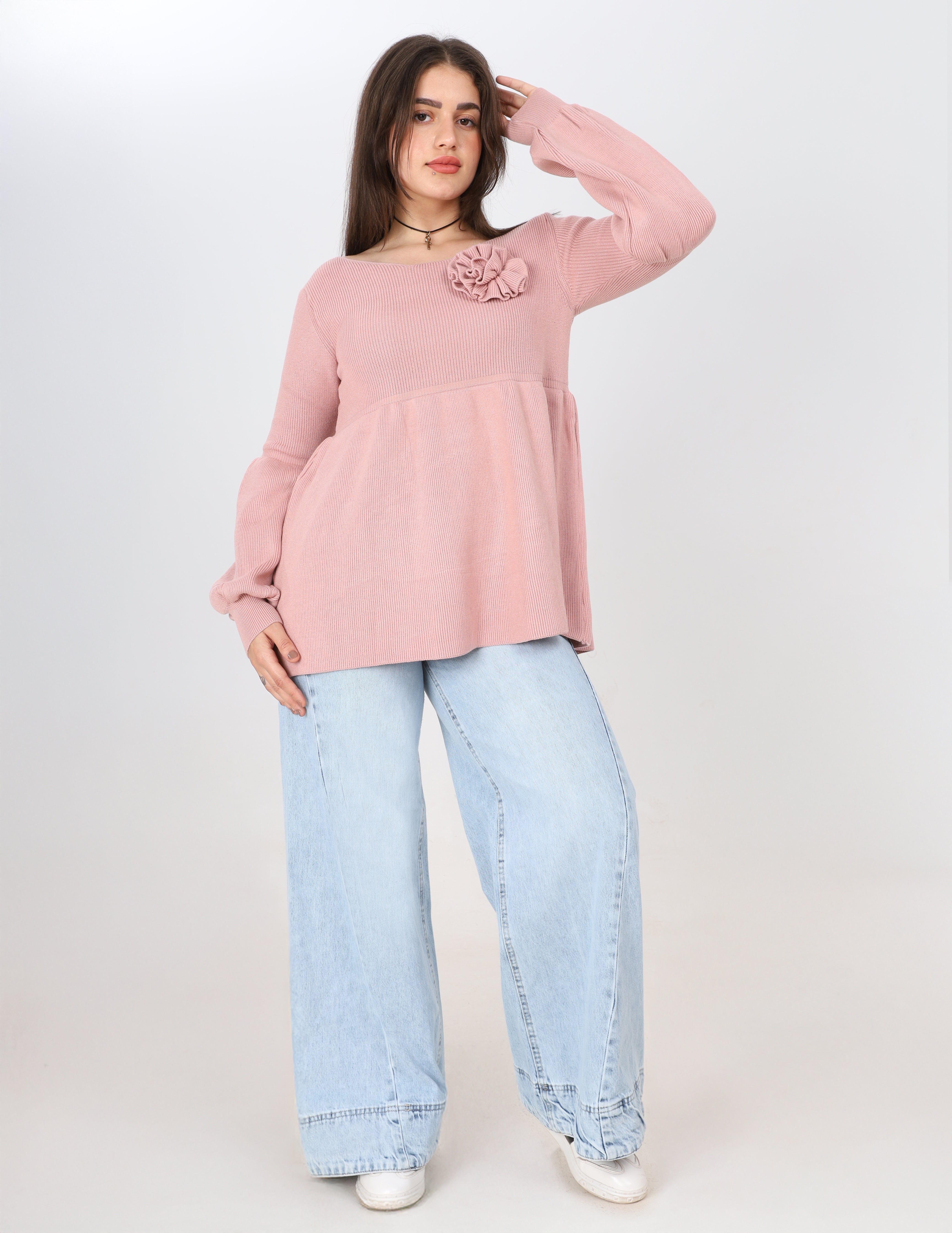 Floral Peplum Knit Blouse w16252766