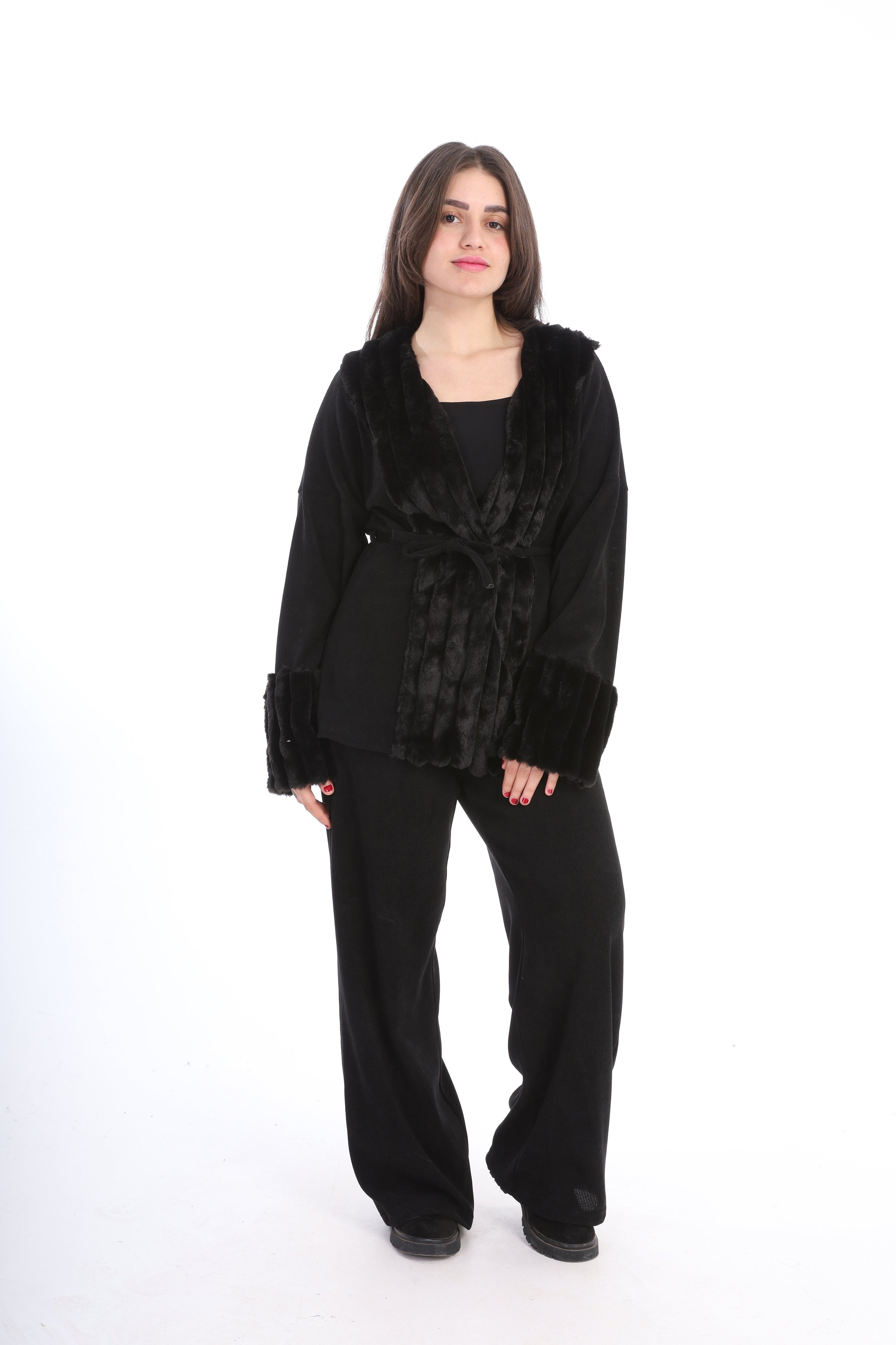 Elegant Lounge Set with Waist Tie w1626/323