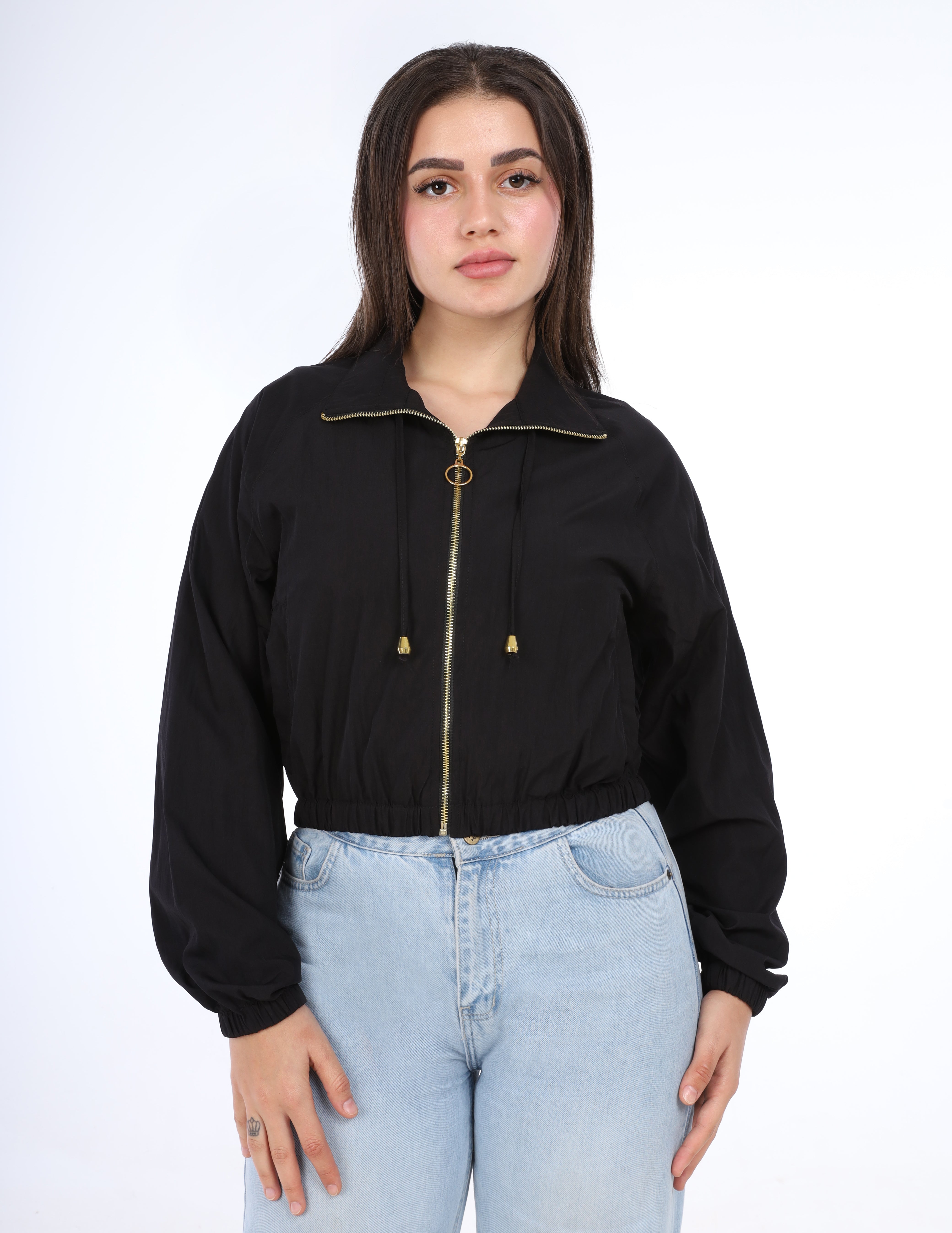 Zipper Cropped Jacket w1626124