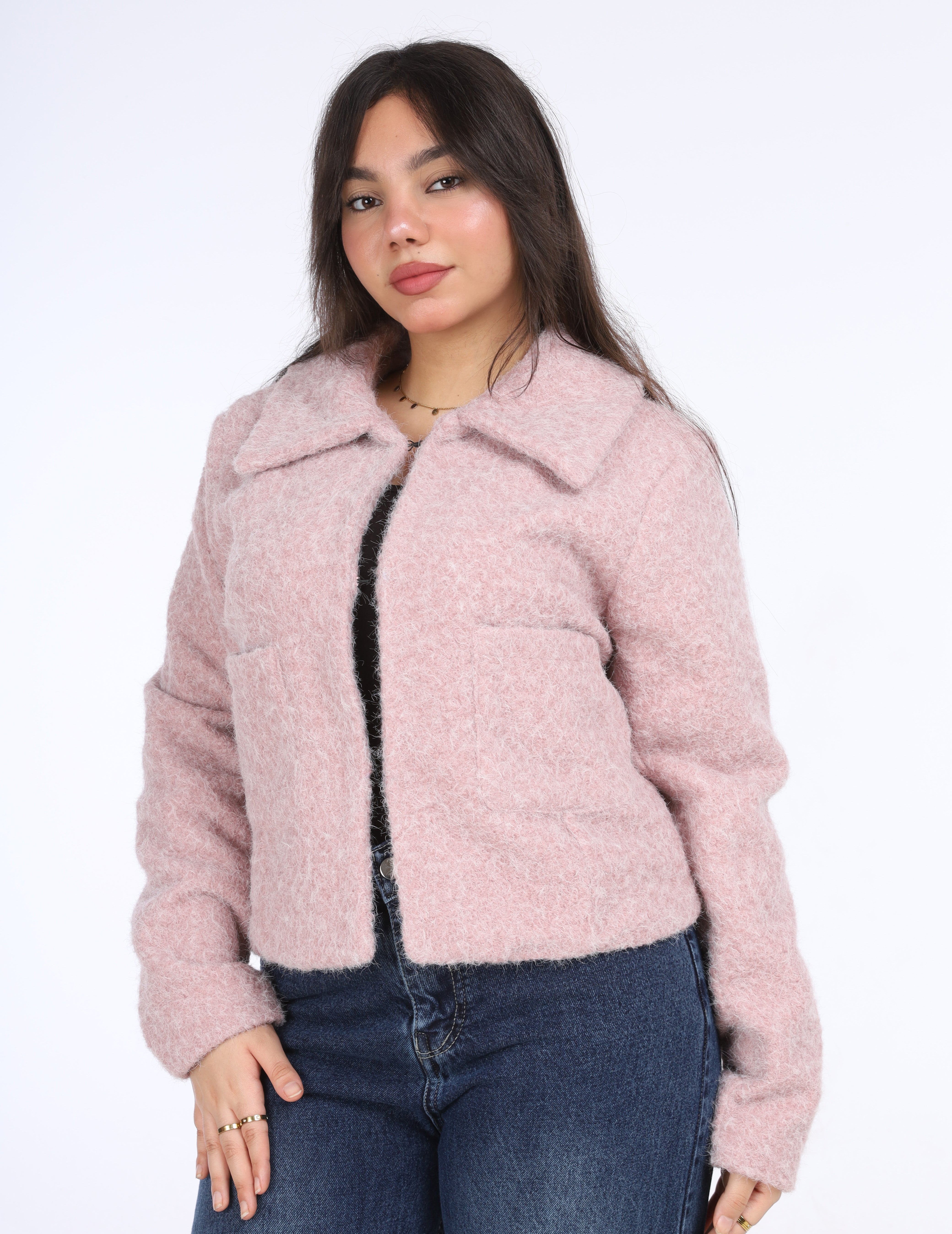 Cropped Textured Wool Jacket w1626238