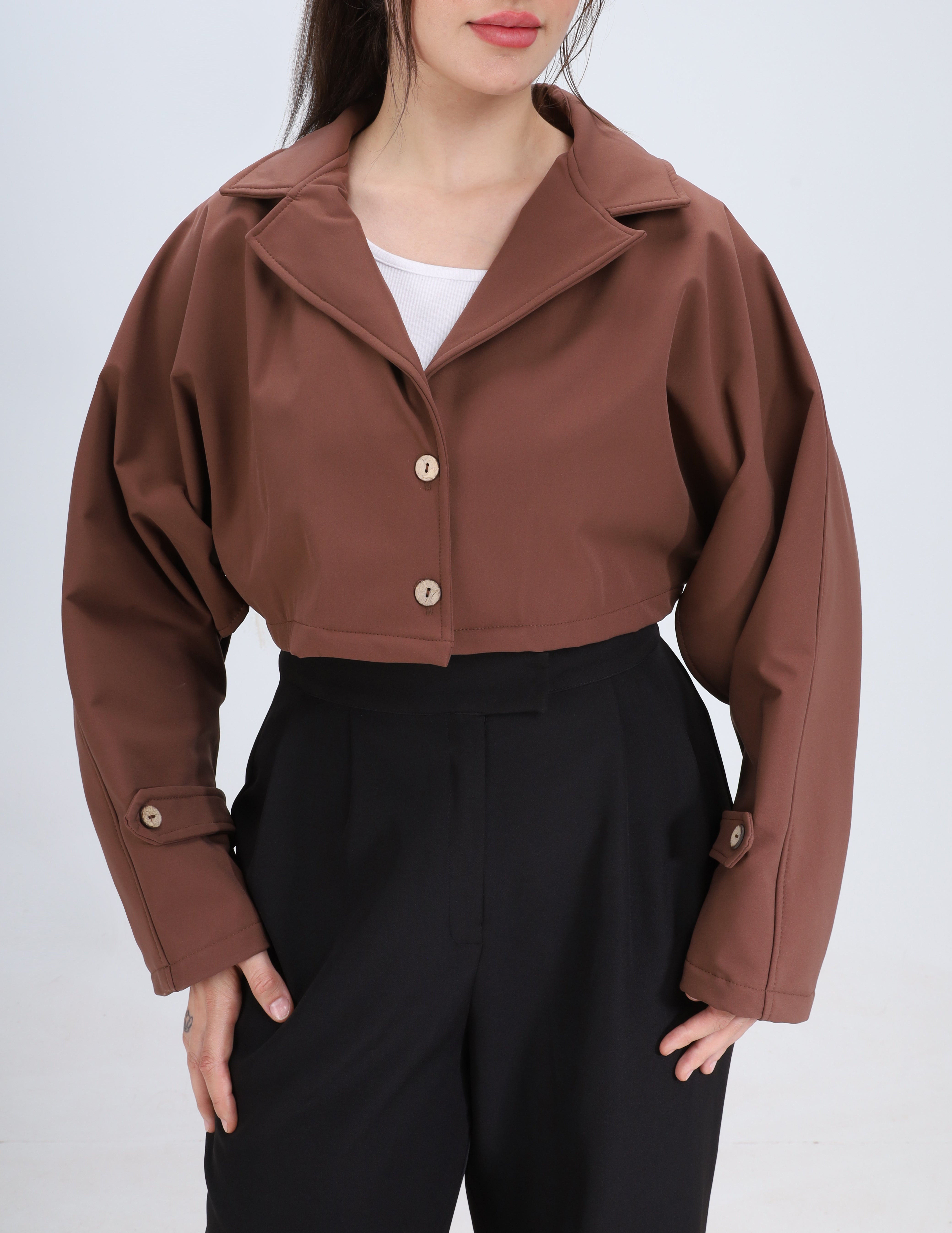 Casual Cropped Jacket w1626245