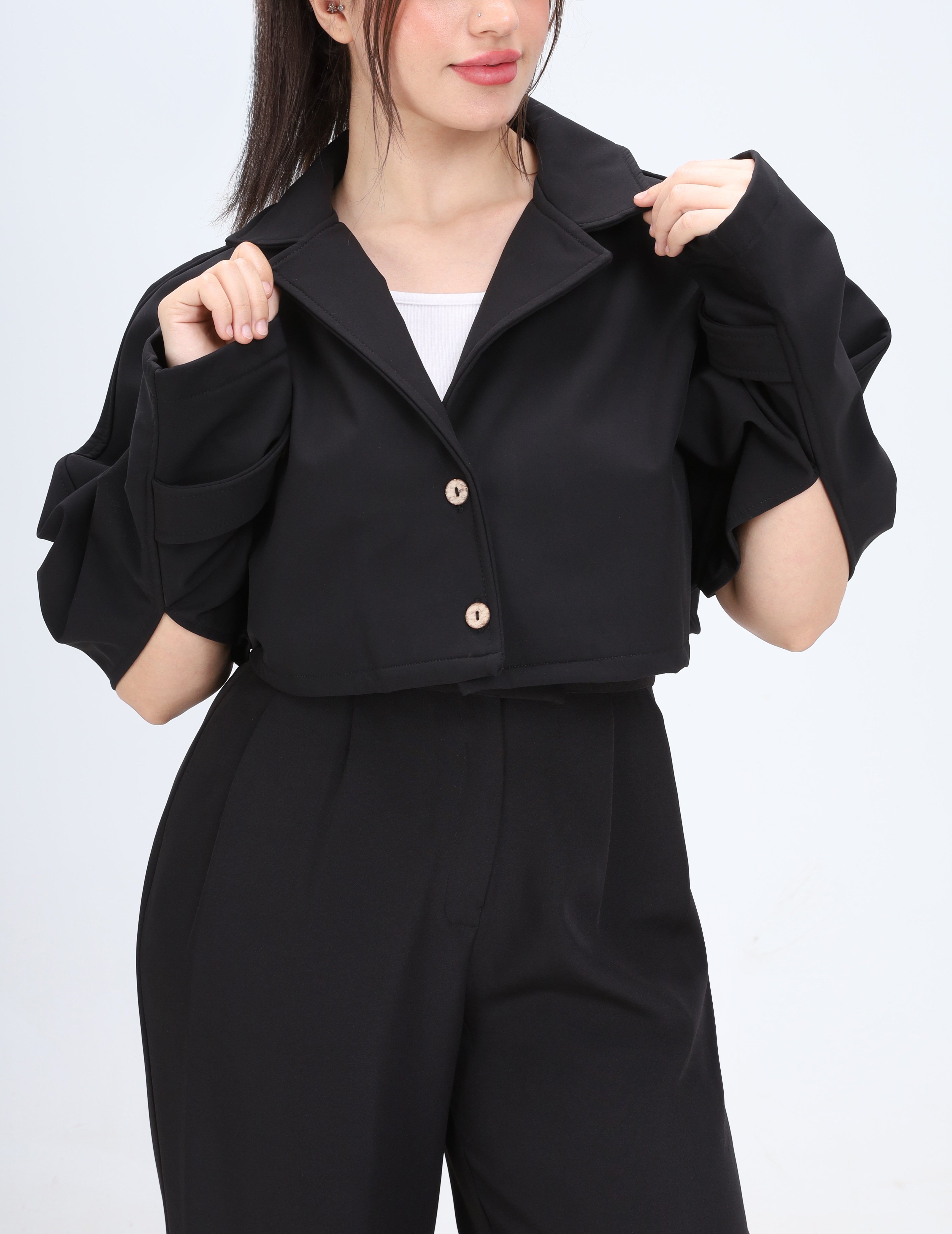 Casual Cropped Jacket w1626245