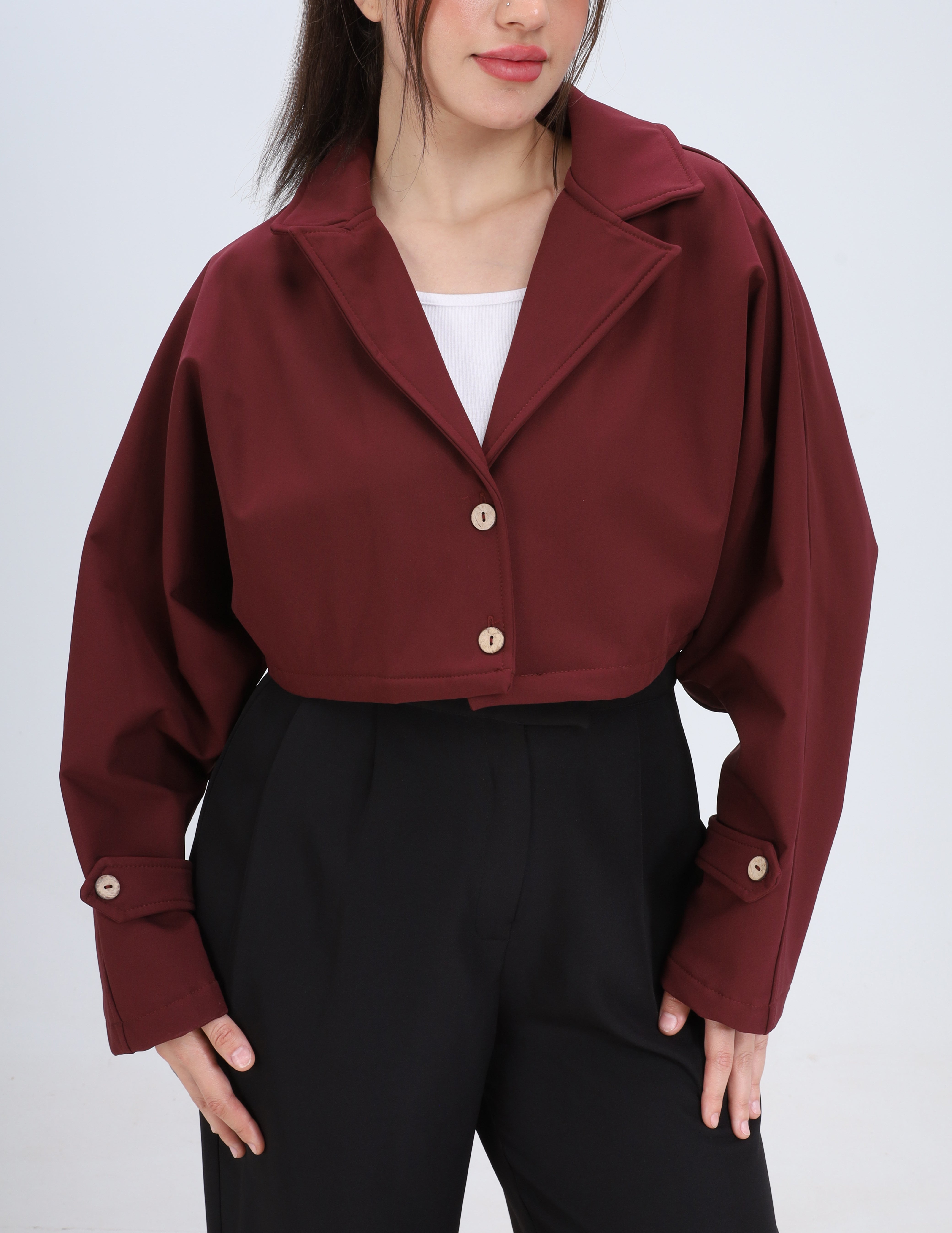 Casual Cropped Jacket w1626245