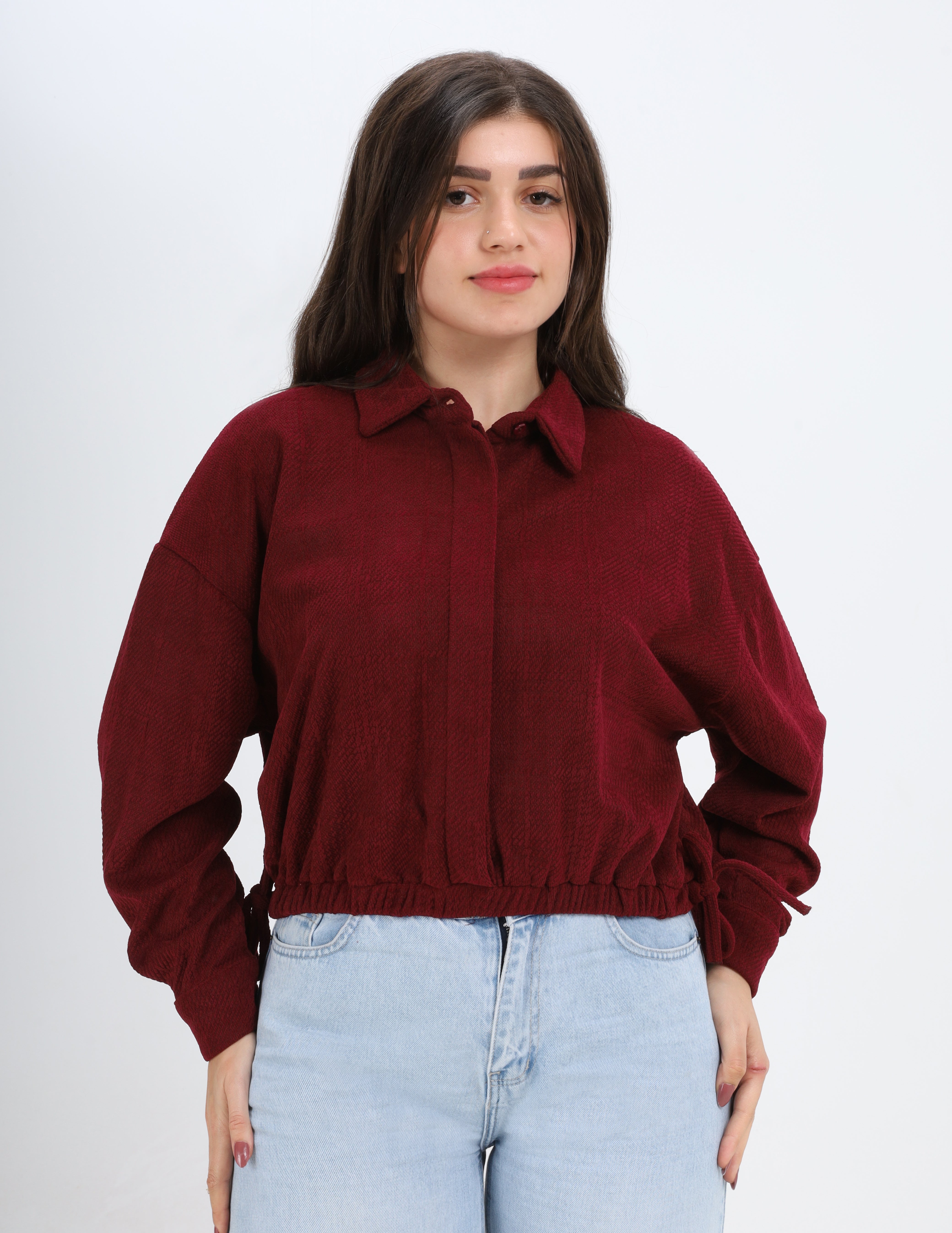 Casual Drawstring Shirt w1626257