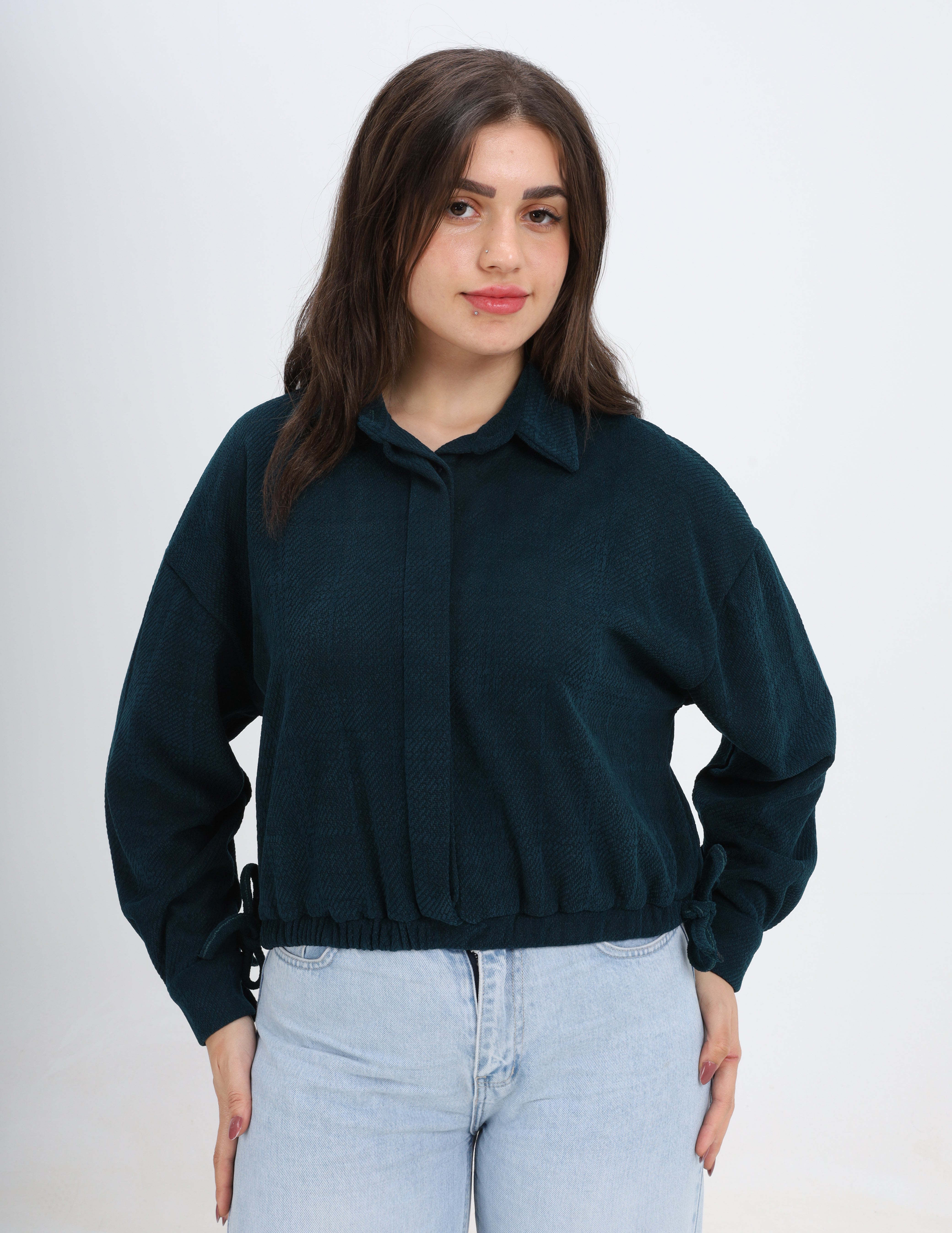 Casual Drawstring Shirt w1626257