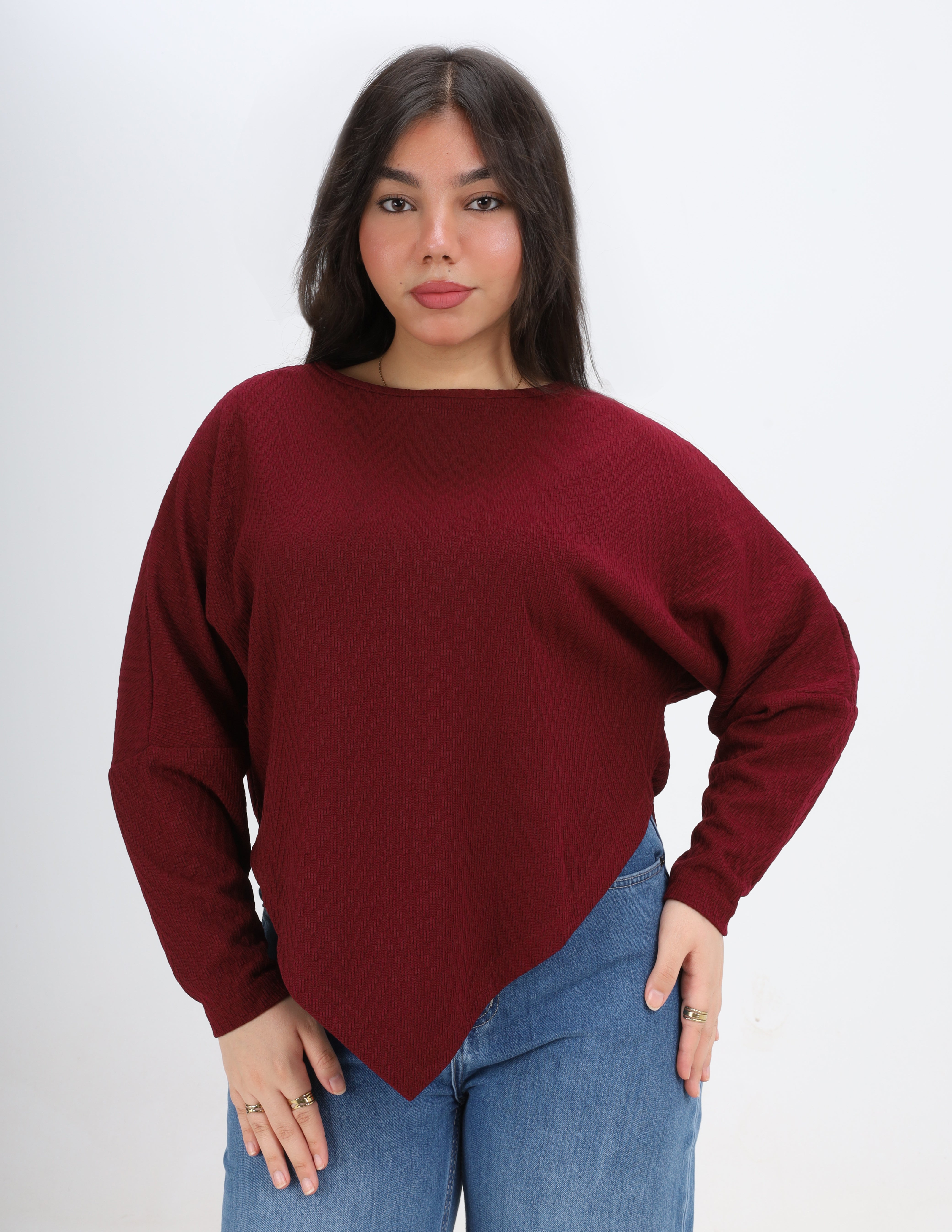 Asymmetrical Hem Blouse w1626268