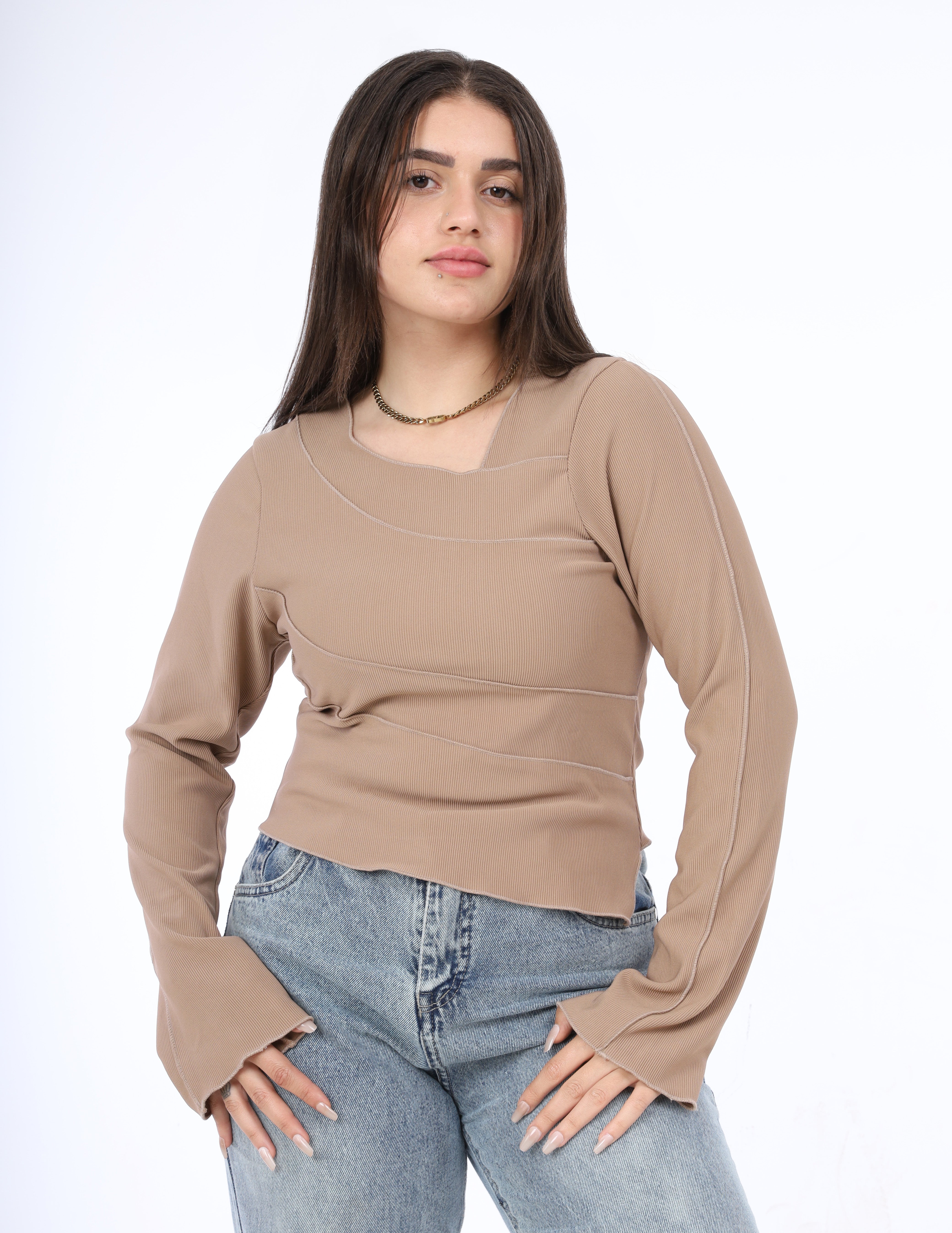 Asymmetrical Ribbed Top w16268