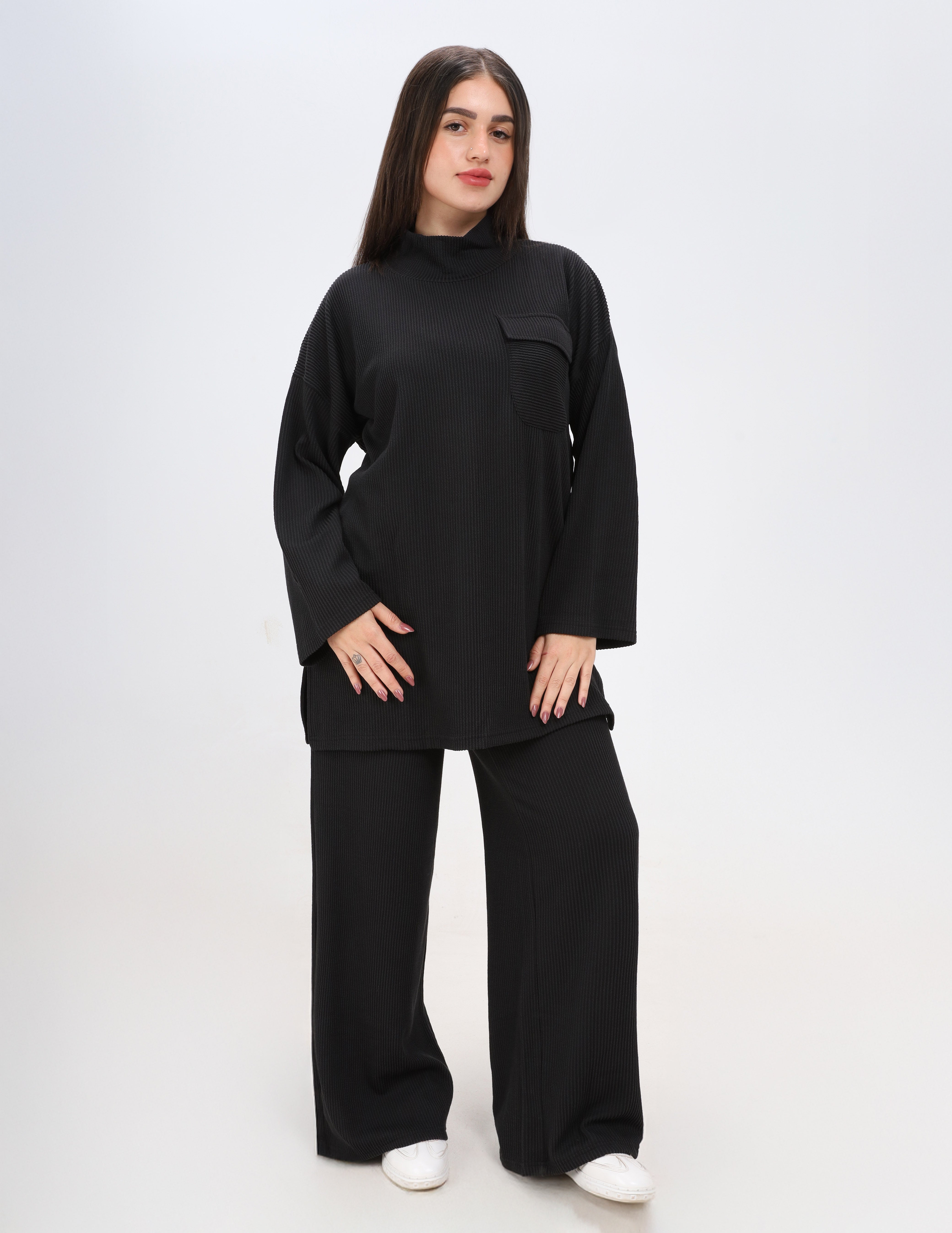 Modest Ribbed Velvet Set w1627228