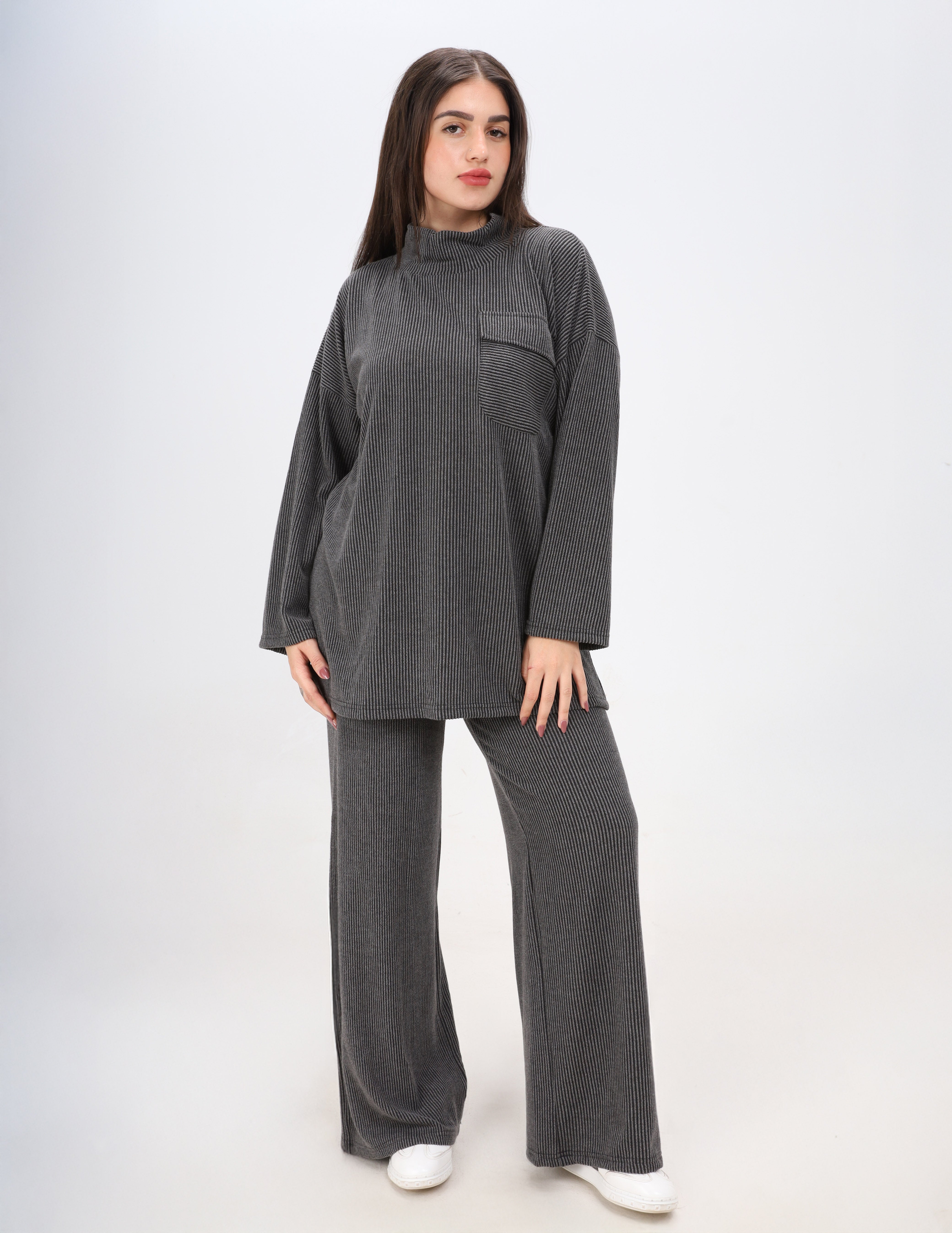 Modest Ribbed Velvet Set w1627228