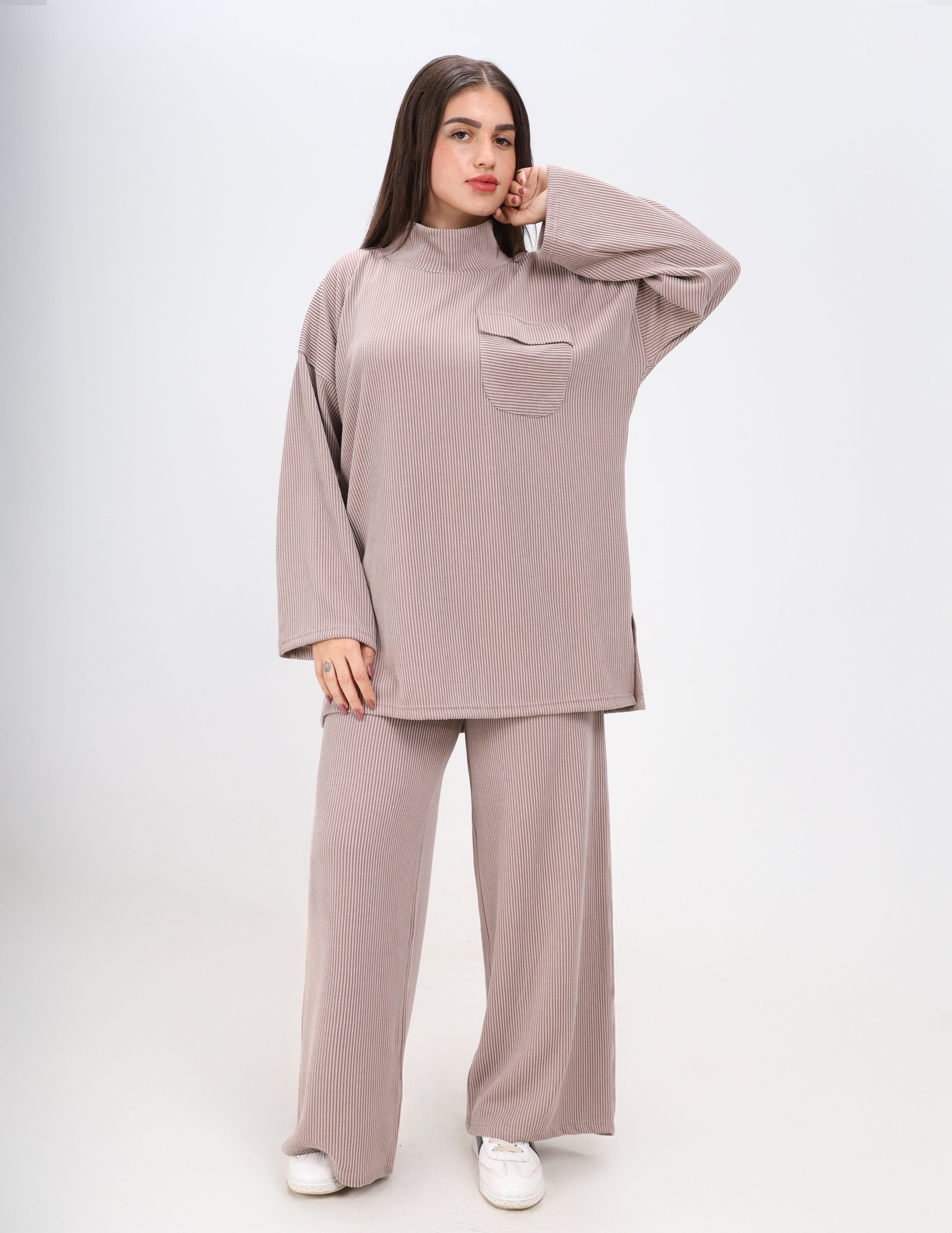 Modest Ribbed Velvet Set w1627228