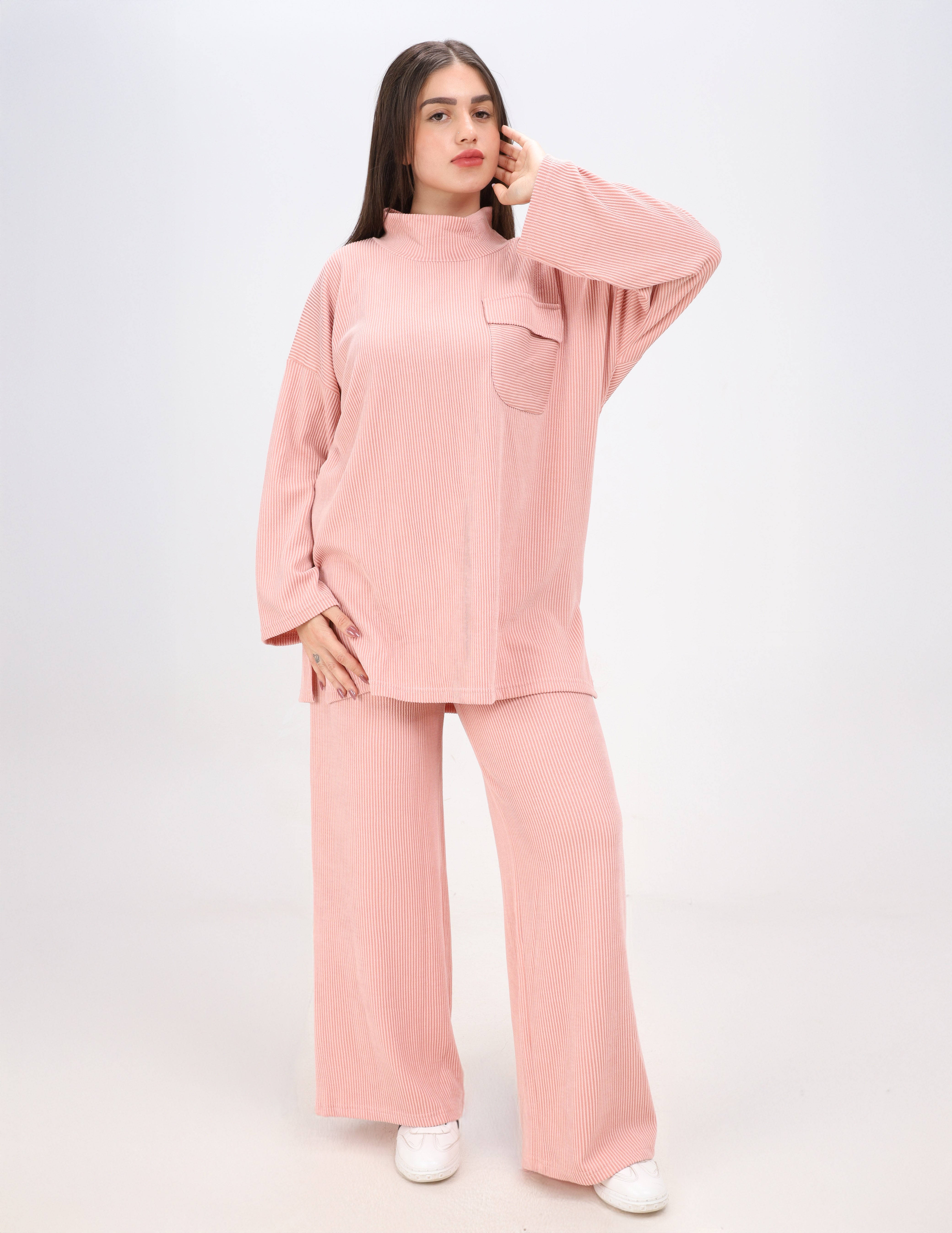 Modest Ribbed Velvet Set w1627228