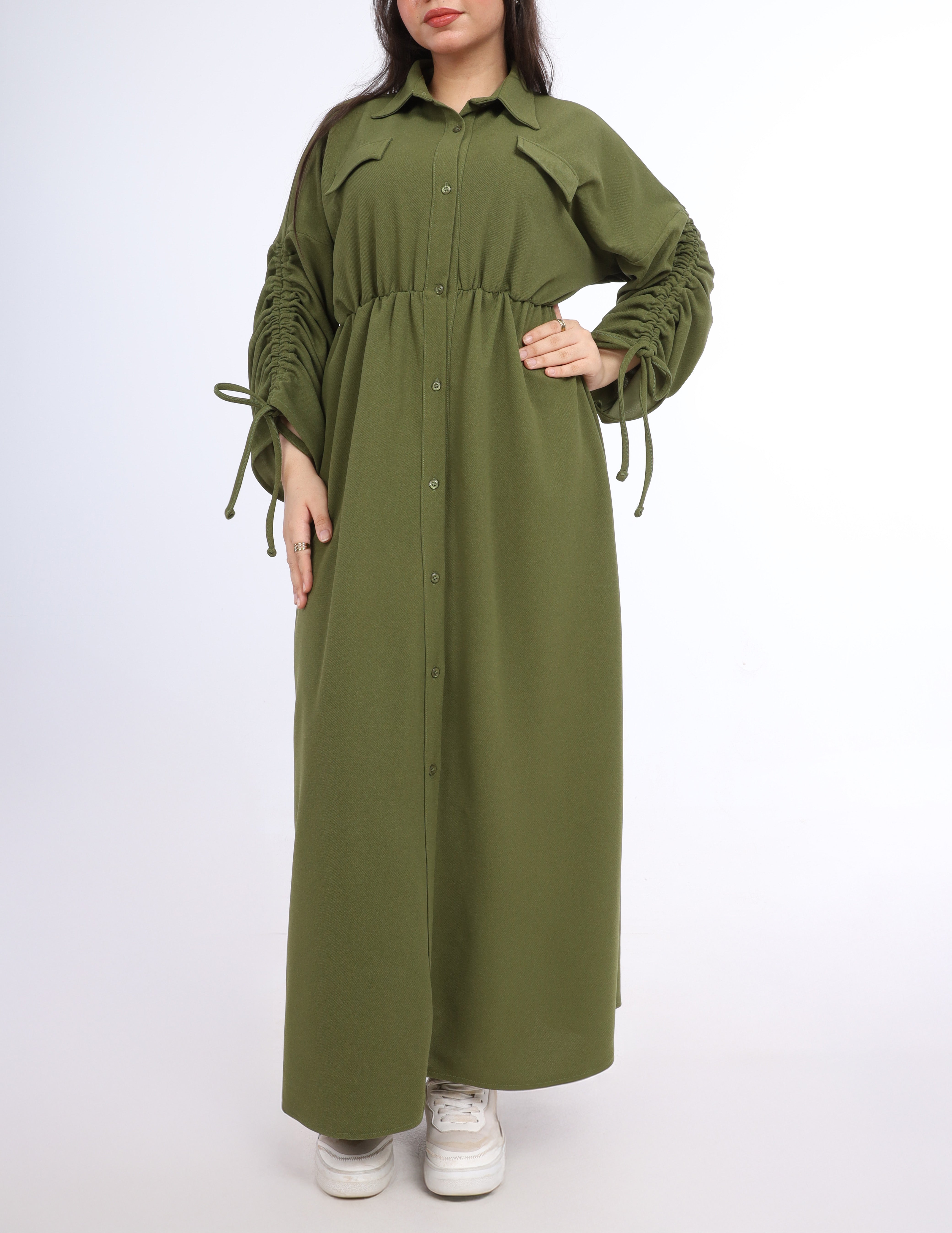 Stylish Maxi Shirt Dress w162782/1