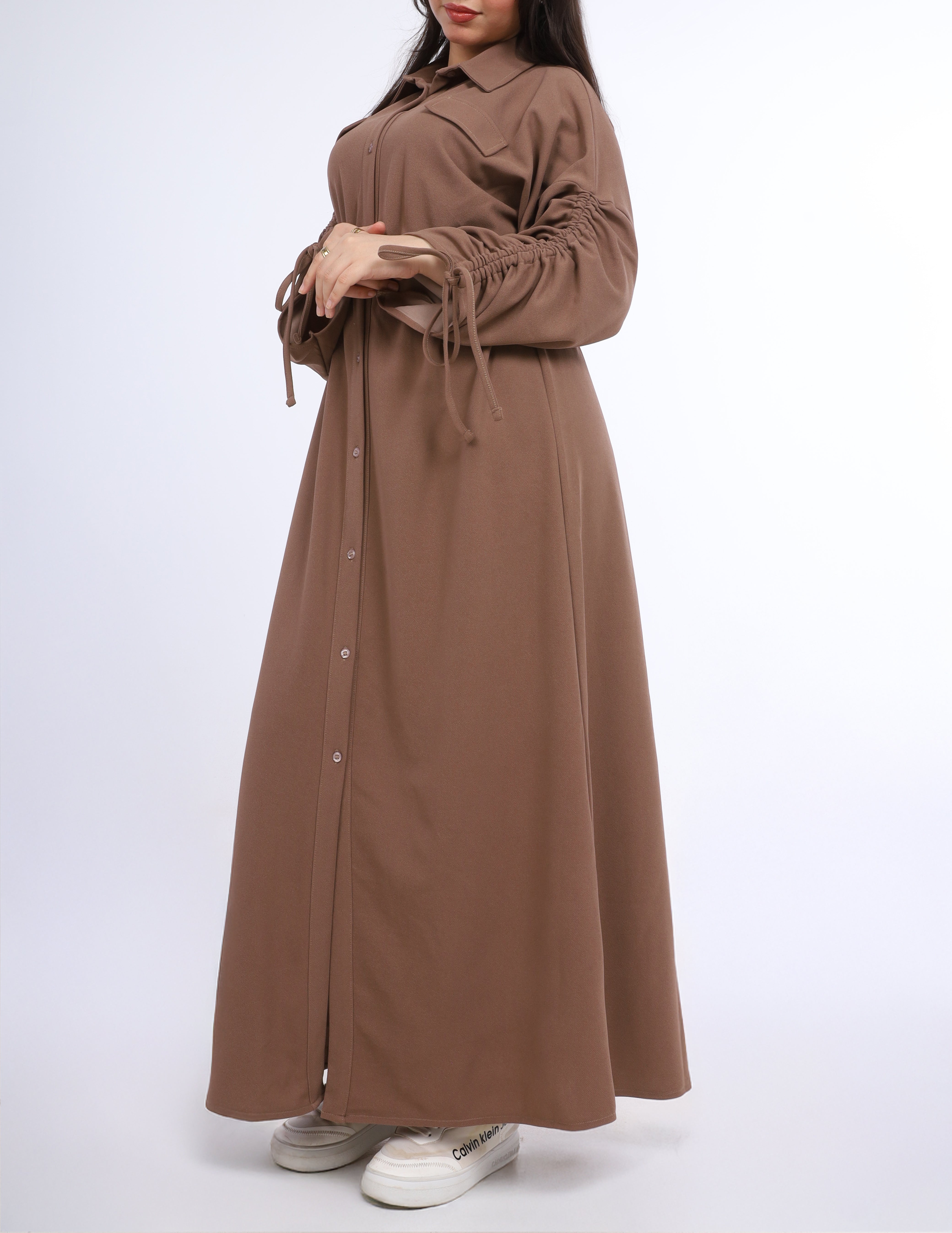 Stylish Maxi Shirt Dress w162782/1