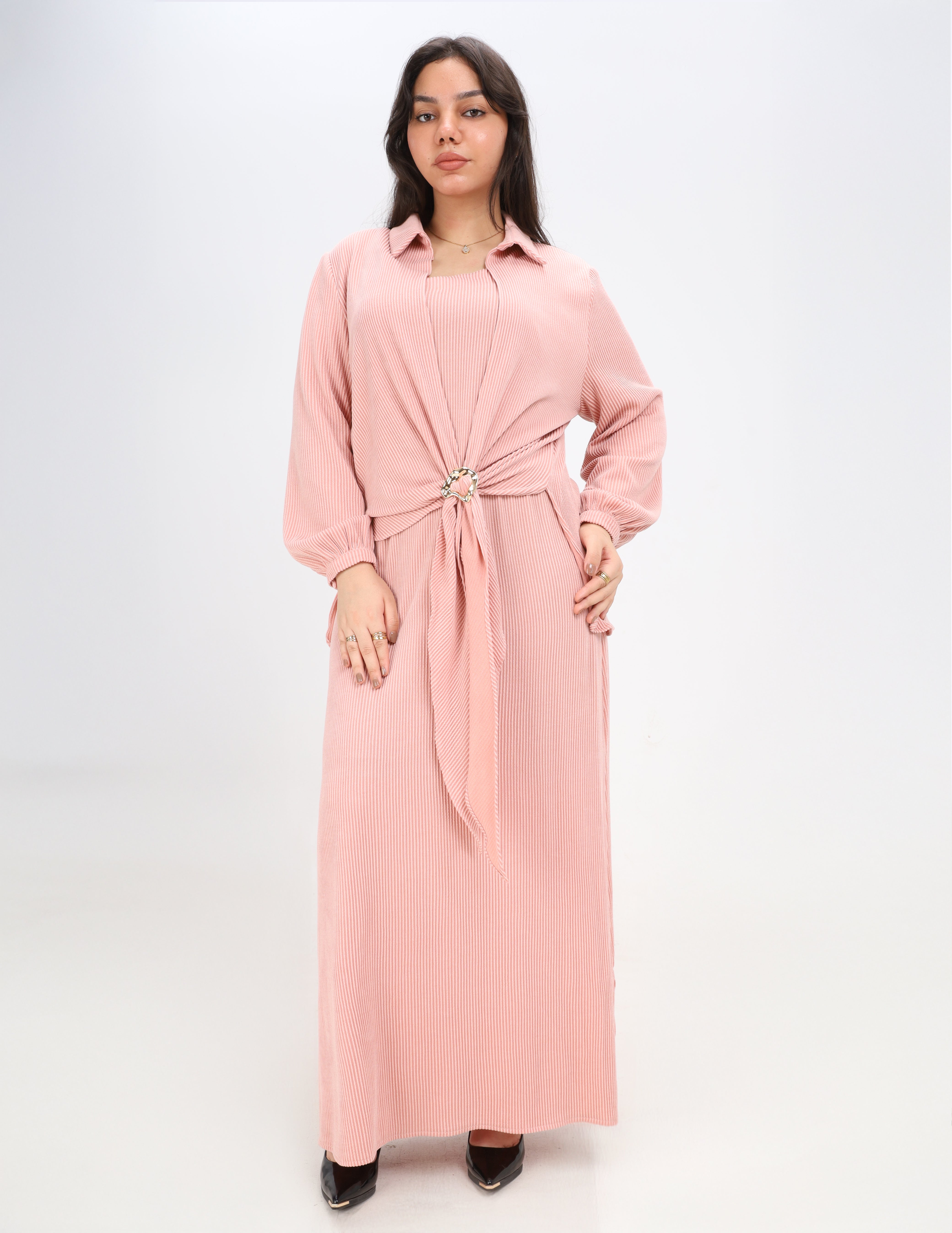 Dress & Cardigan Set with Brooch w1629141