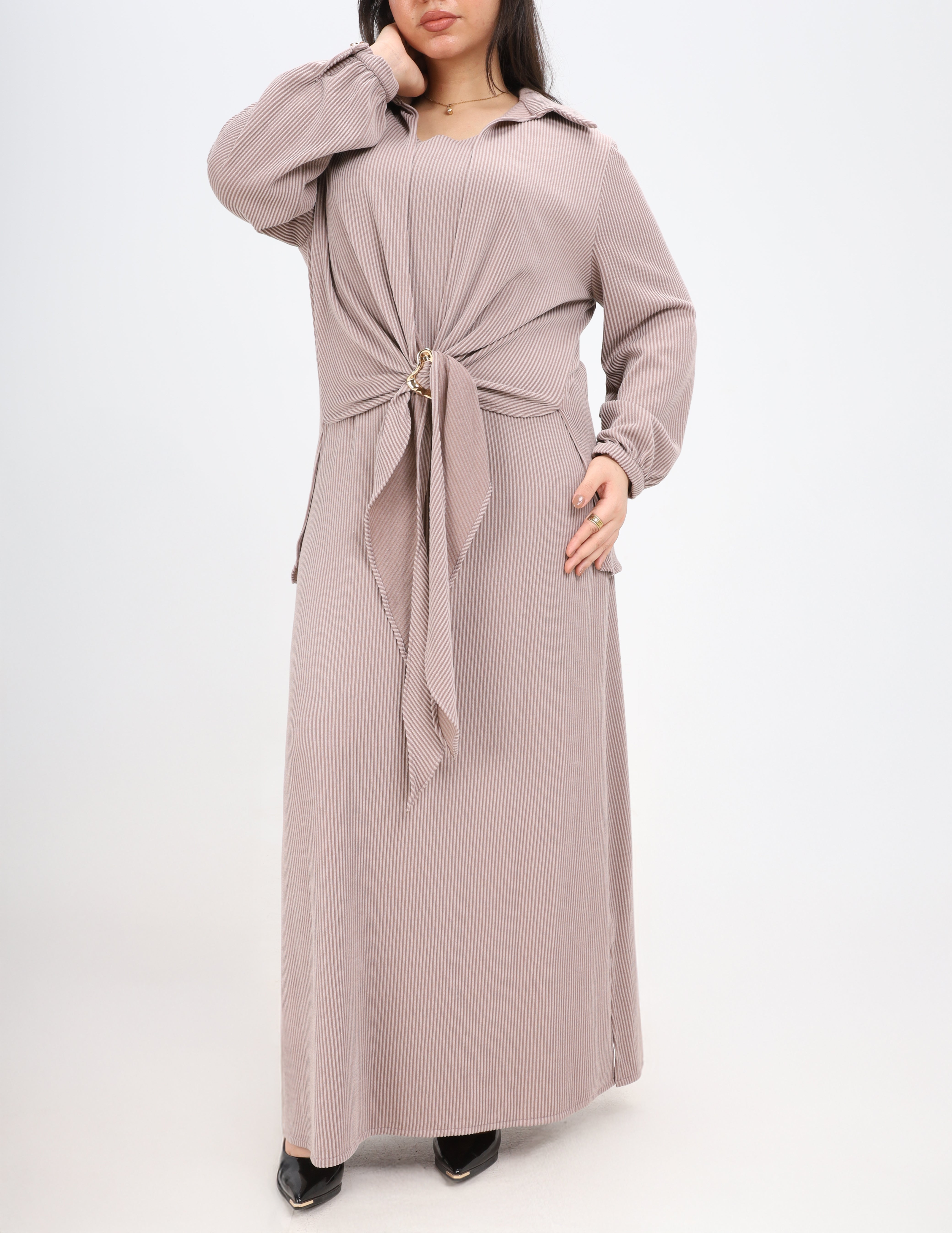 Dress & Cardigan Set with Brooch w1629141