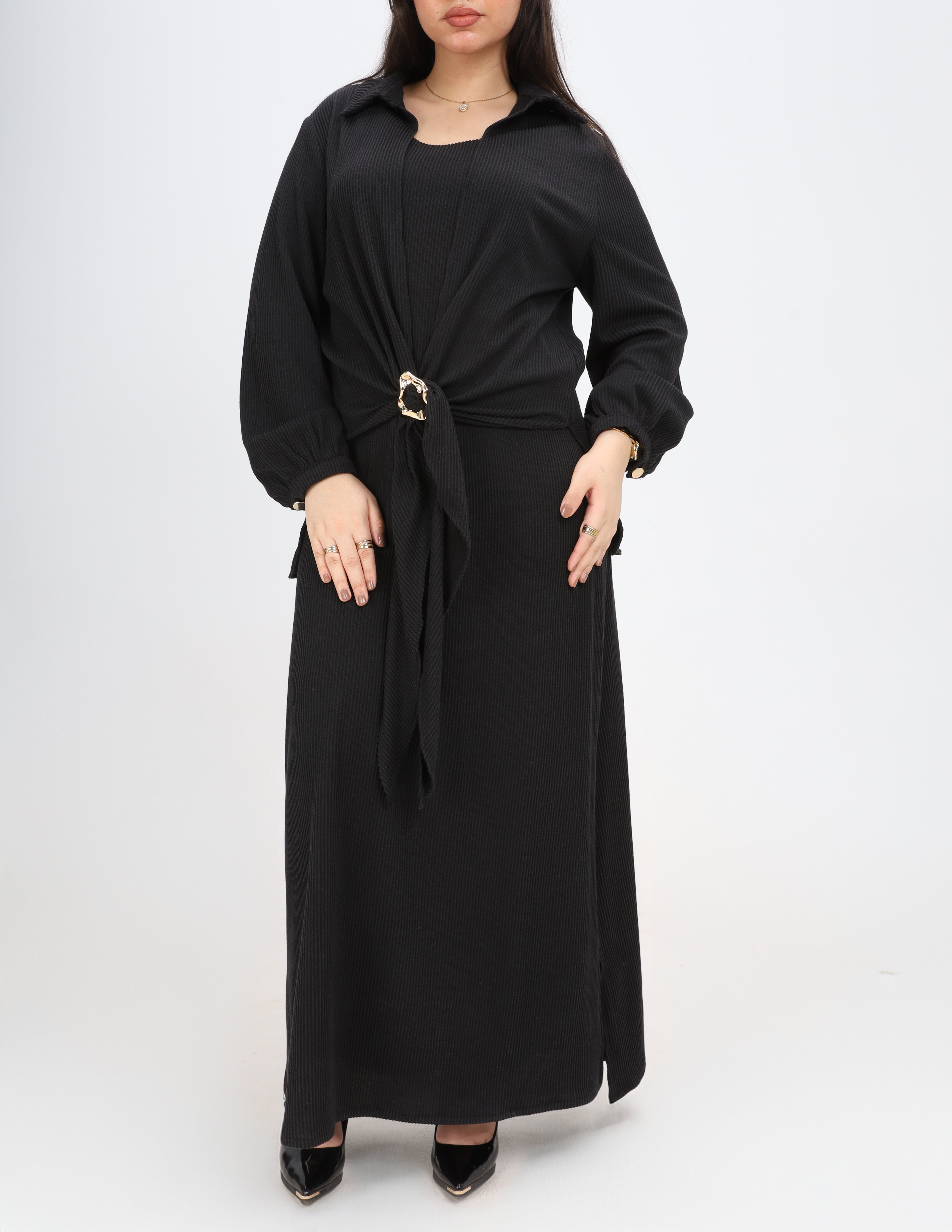 Dress & Cardigan Set with Brooch w1629141