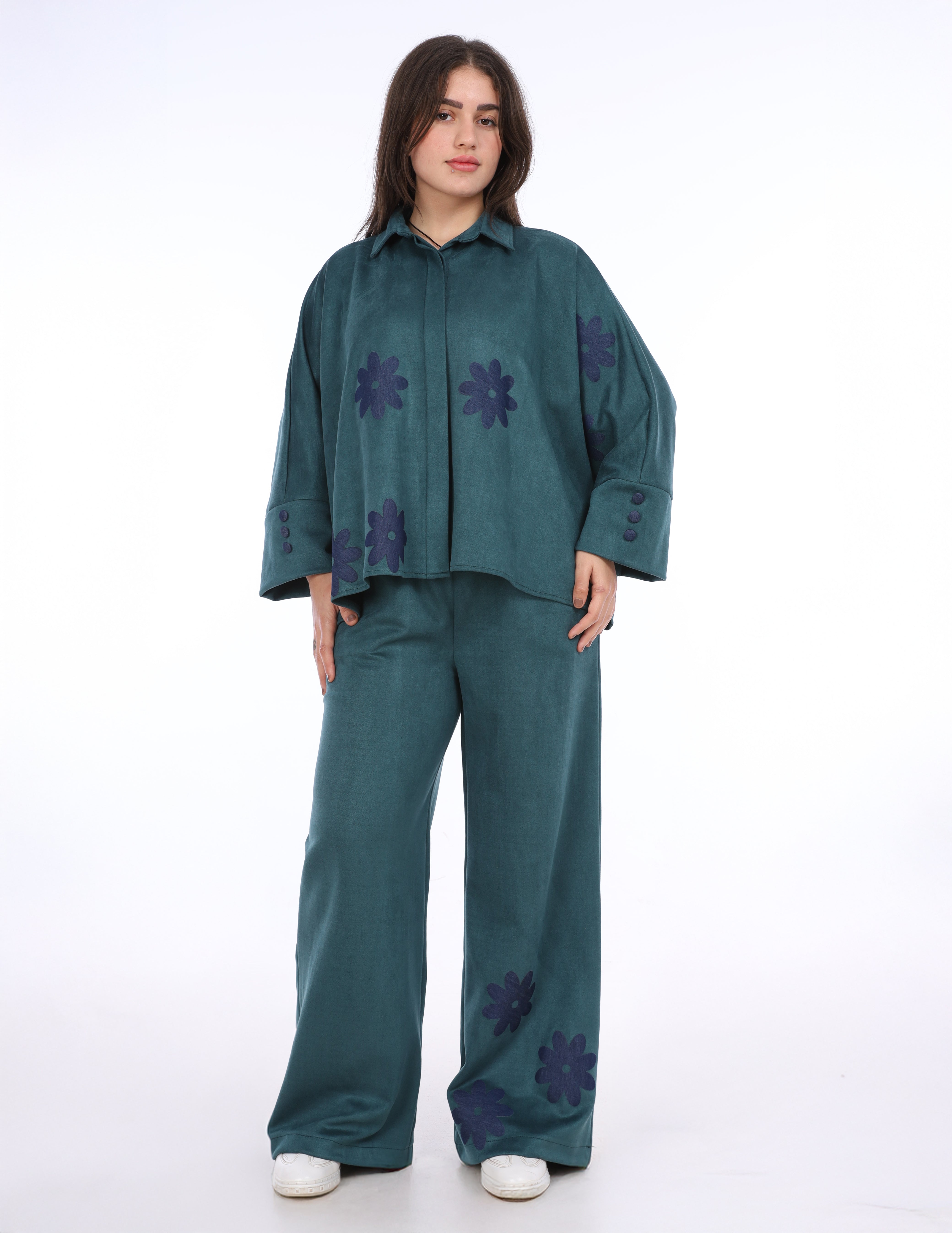 Floral Embroidered Two-Piece Set w162930