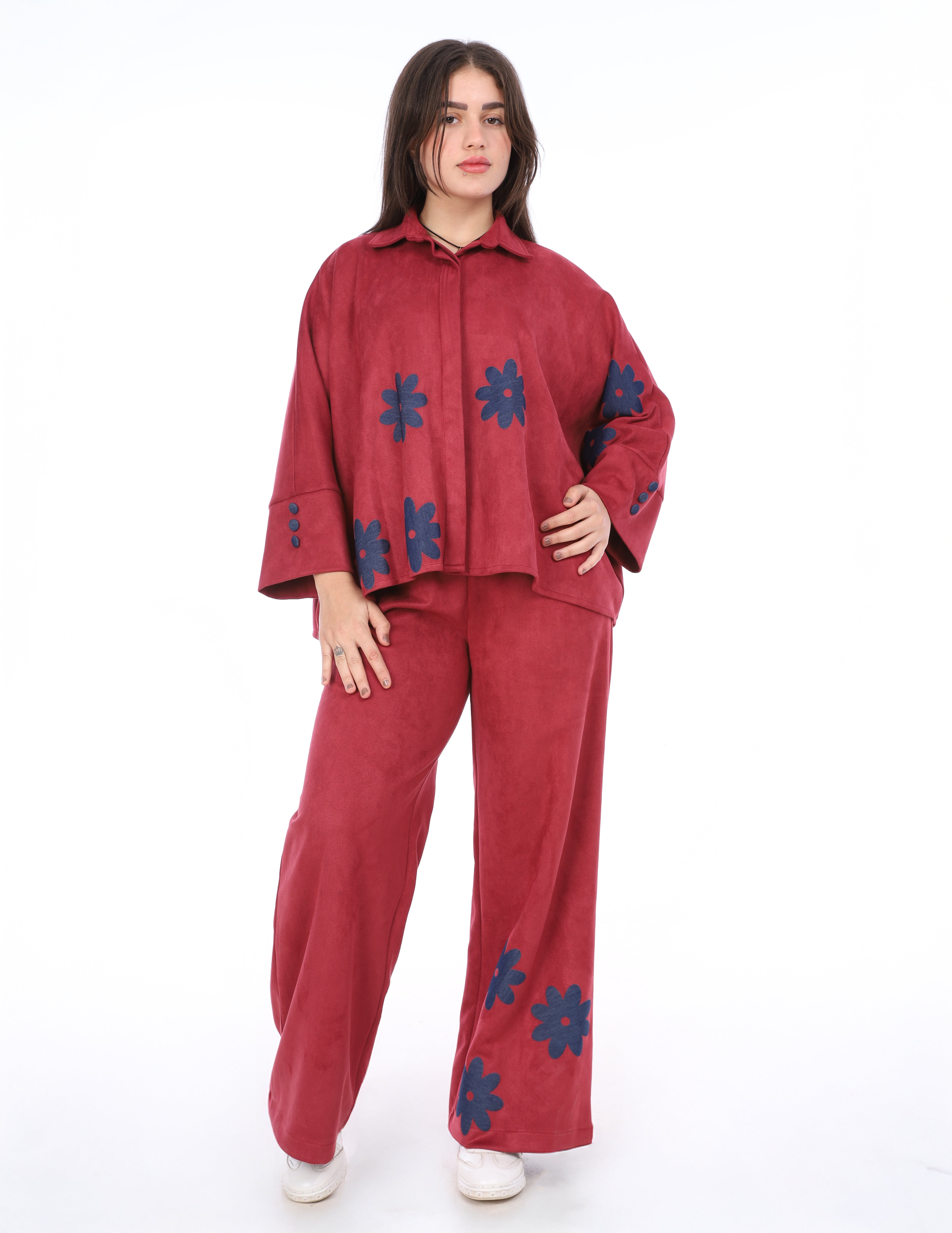 Floral Embroidered Two-Piece Set w162930