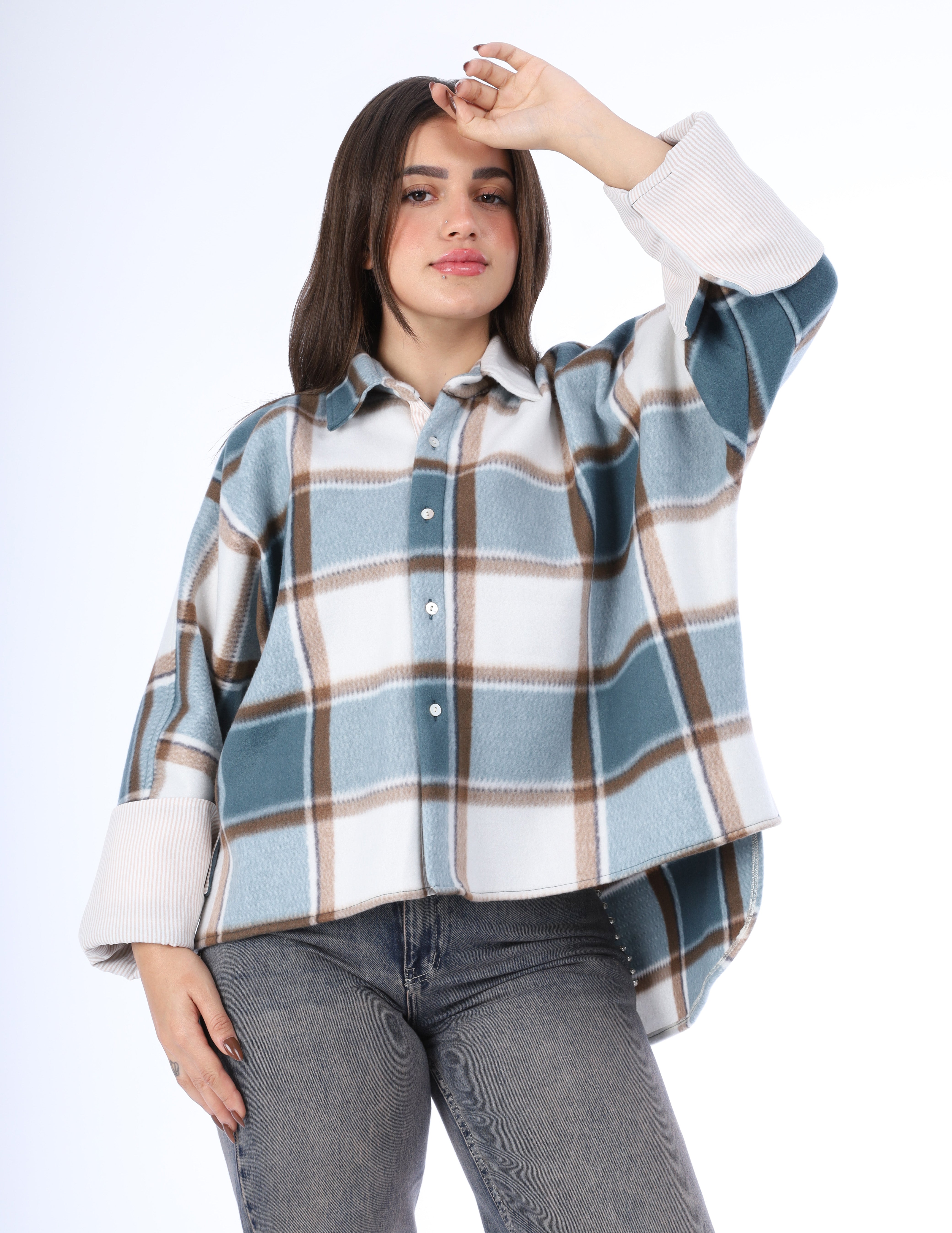 Oversized Plaid Shirt w162932/3