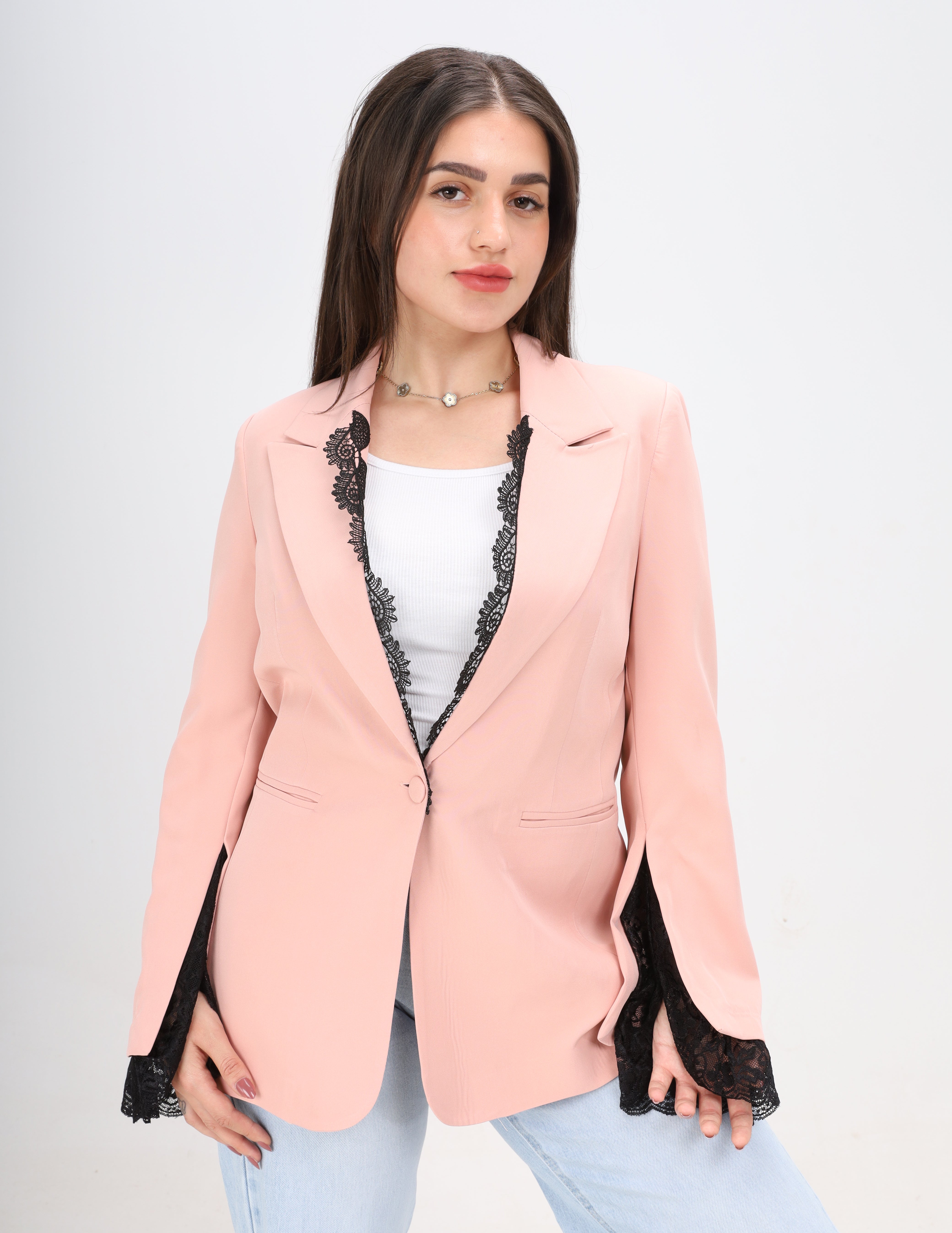 Lace Trim Blazer w162953/1