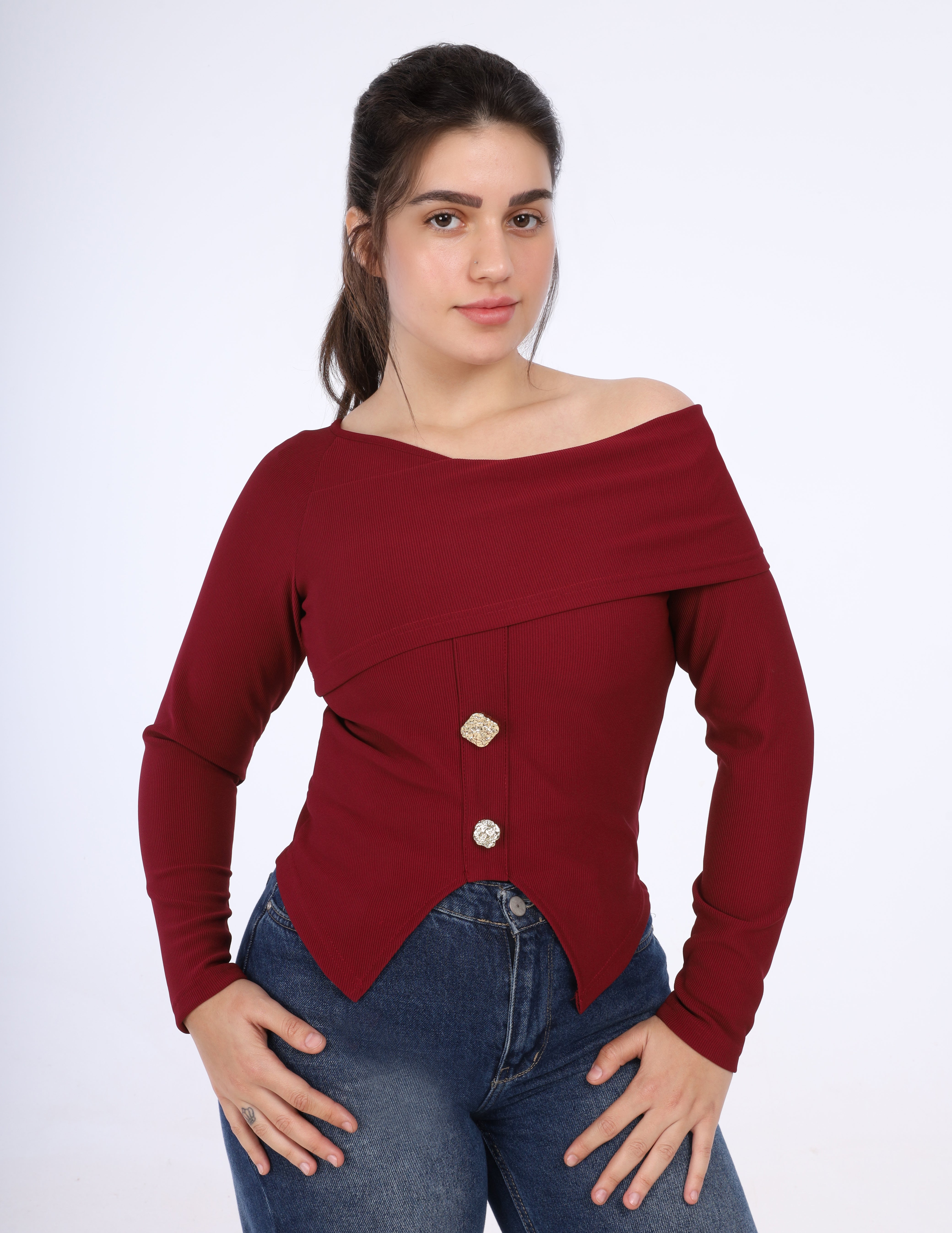 Asymmetric One-Shoulder Top w162957