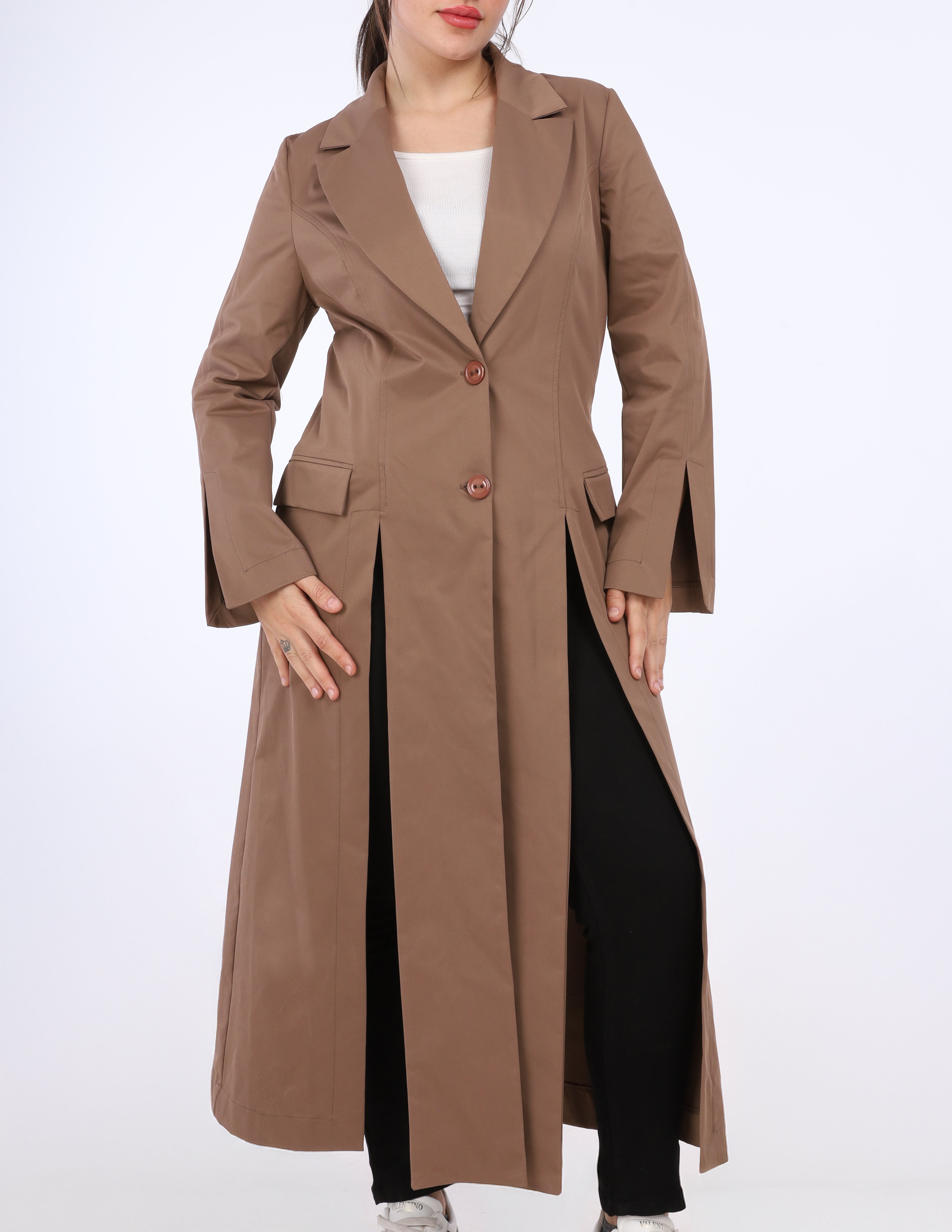 Long Double-Slit Blazer Coat w162974