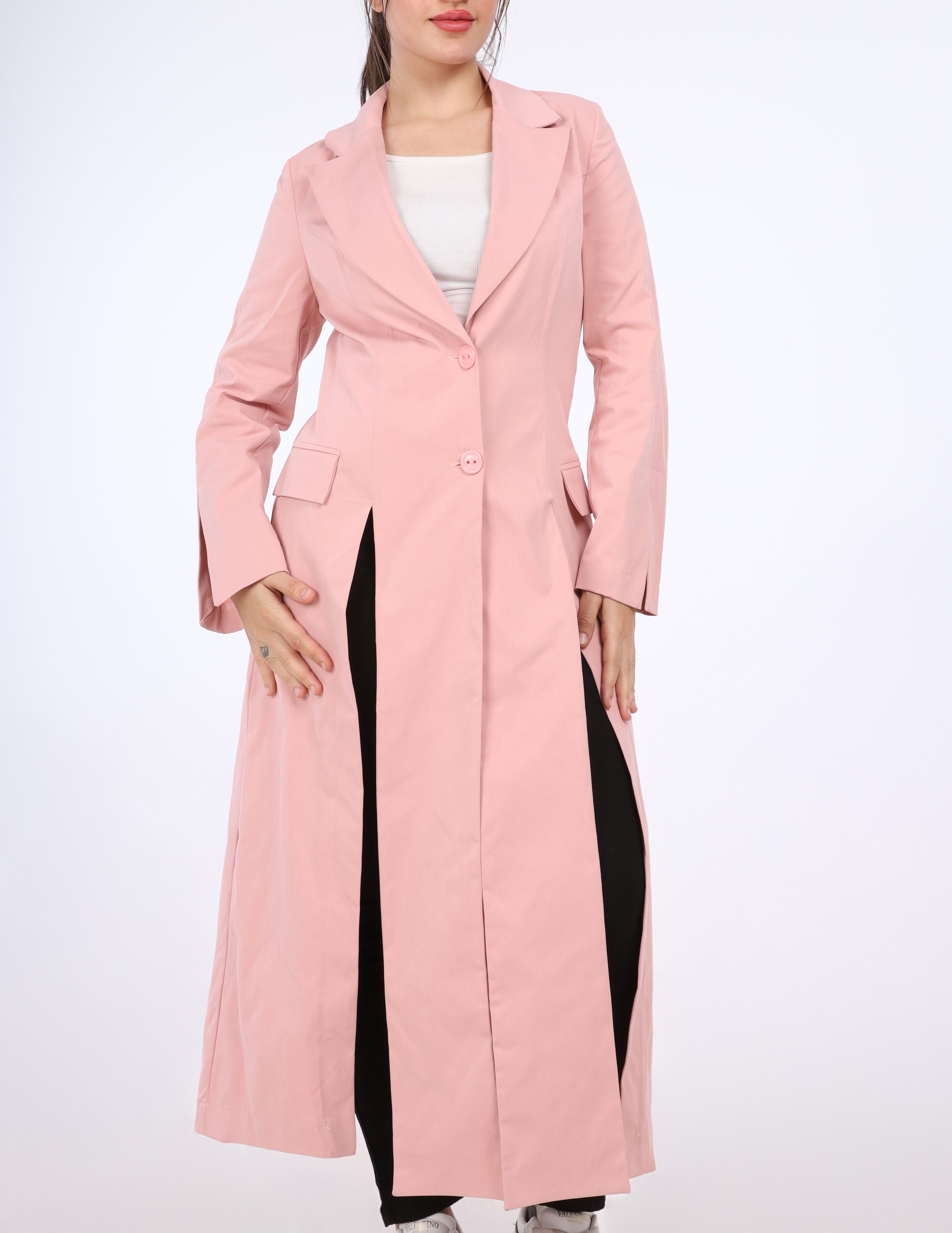 Long Double-Slit Blazer Coat w162974