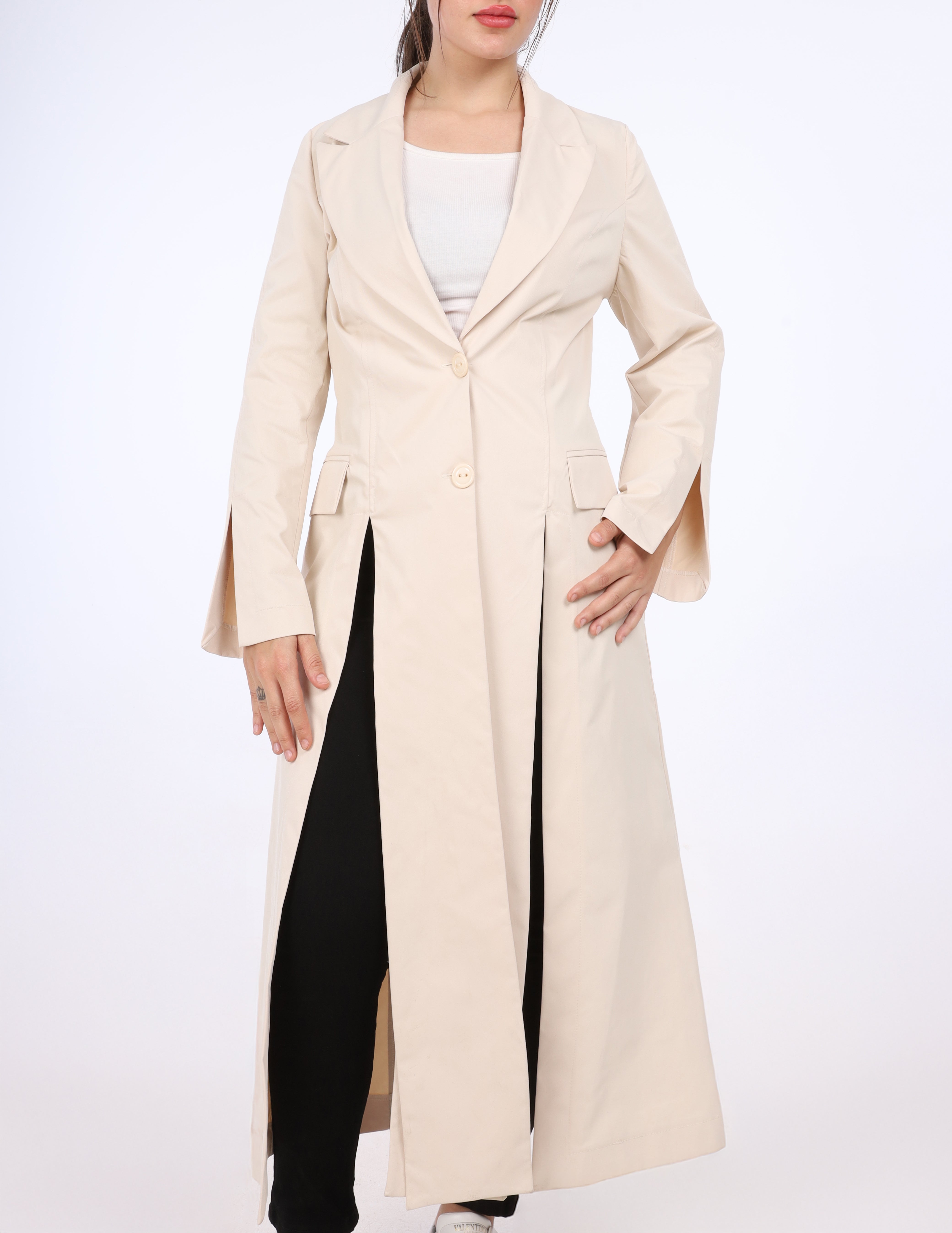Long Double-Slit Blazer Coat w162974