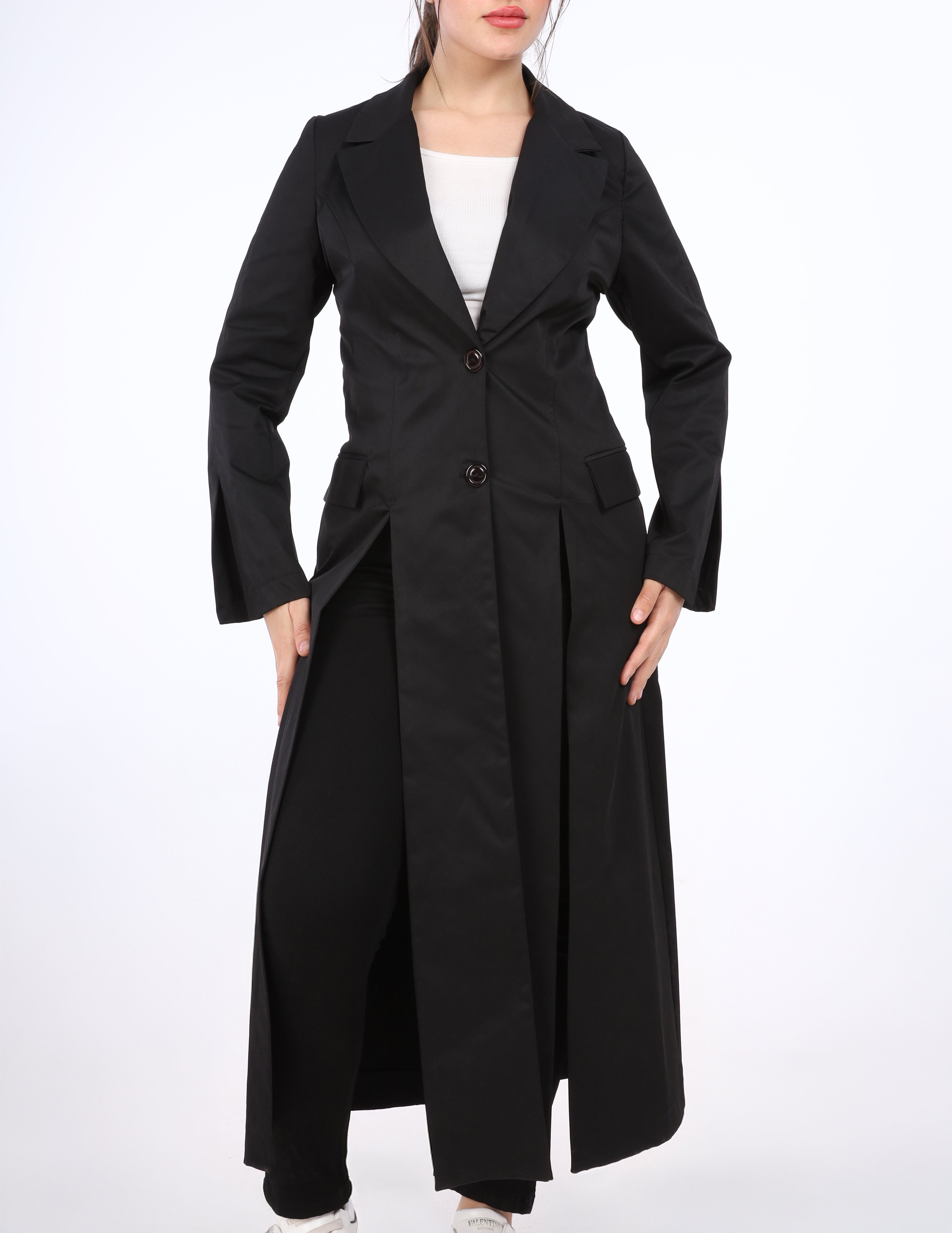 Long Double-Slit Blazer Coat w162974