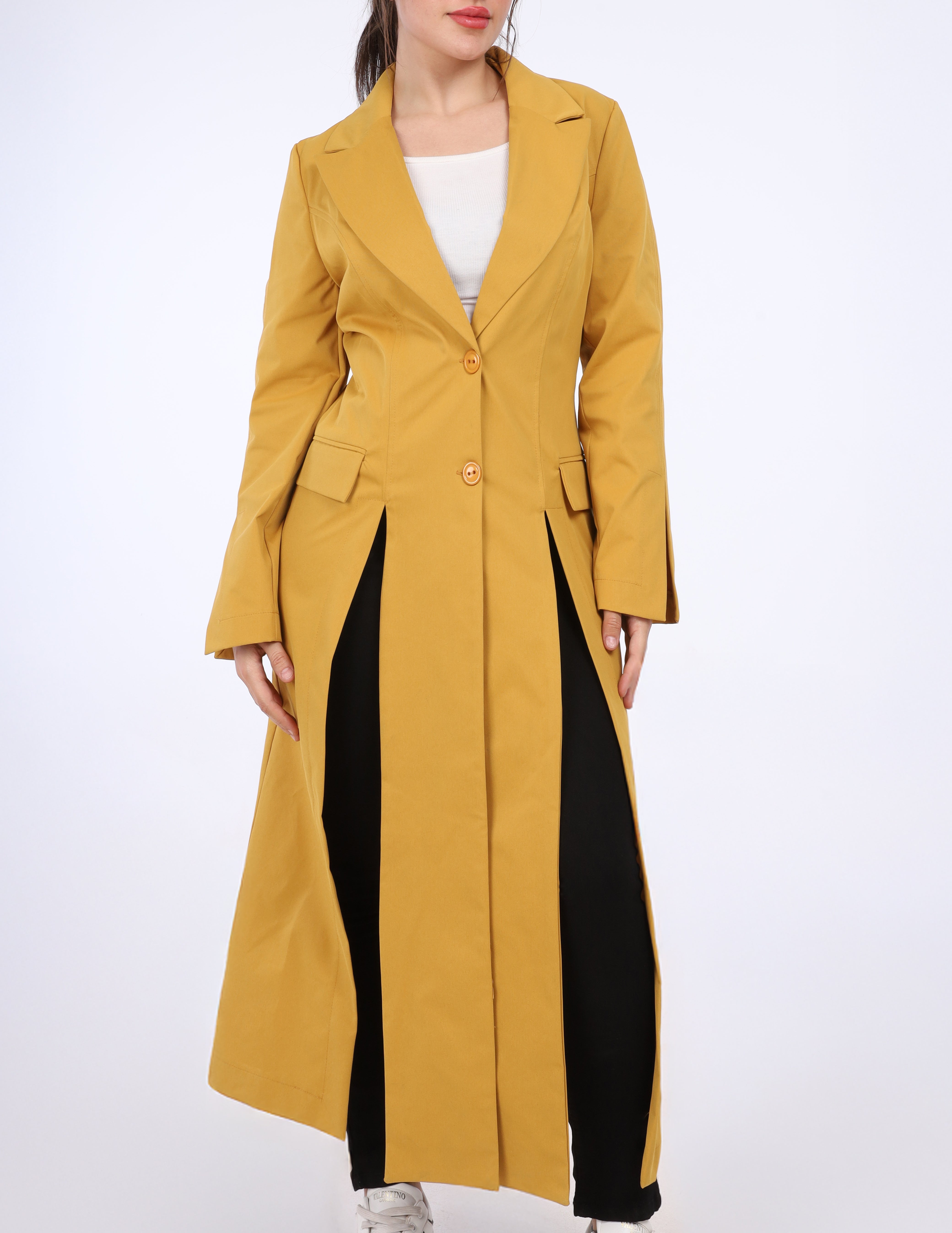 Long Double-Slit Blazer Coat w162974